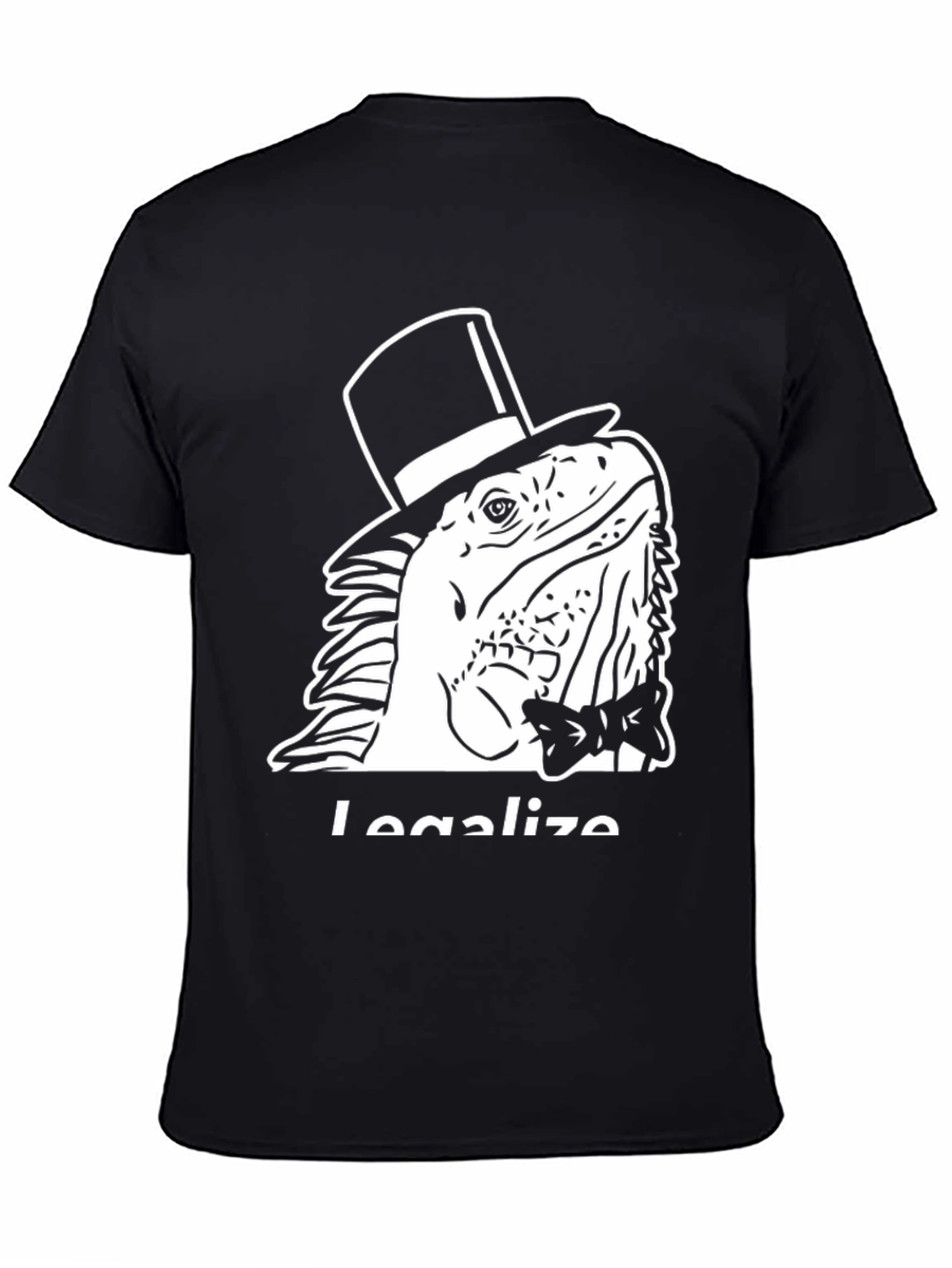 Black Iguana Top Hat Bow Tie Graphic Tee - Legalize Fun! view 4