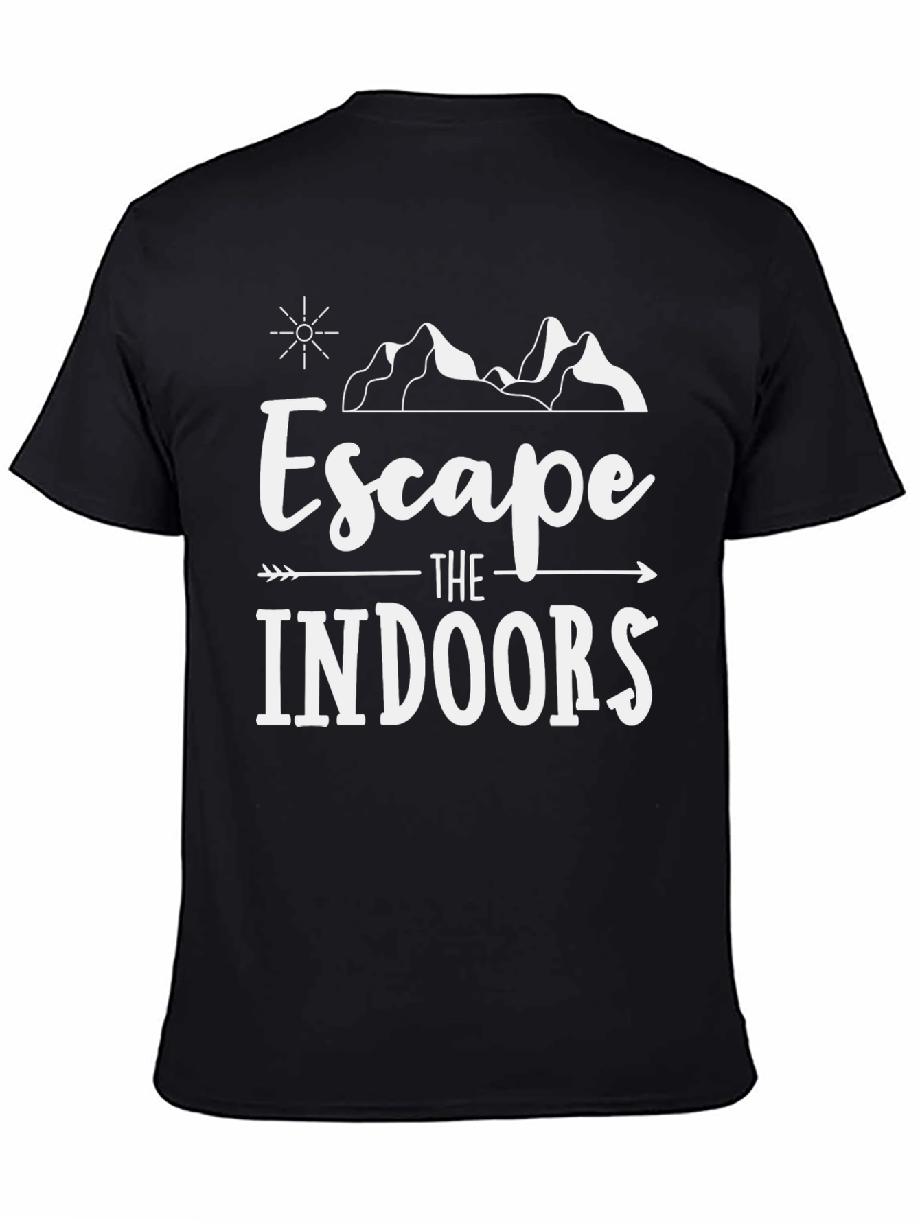 Black Escape the Indoors Graphic Print T-Shirt view 4