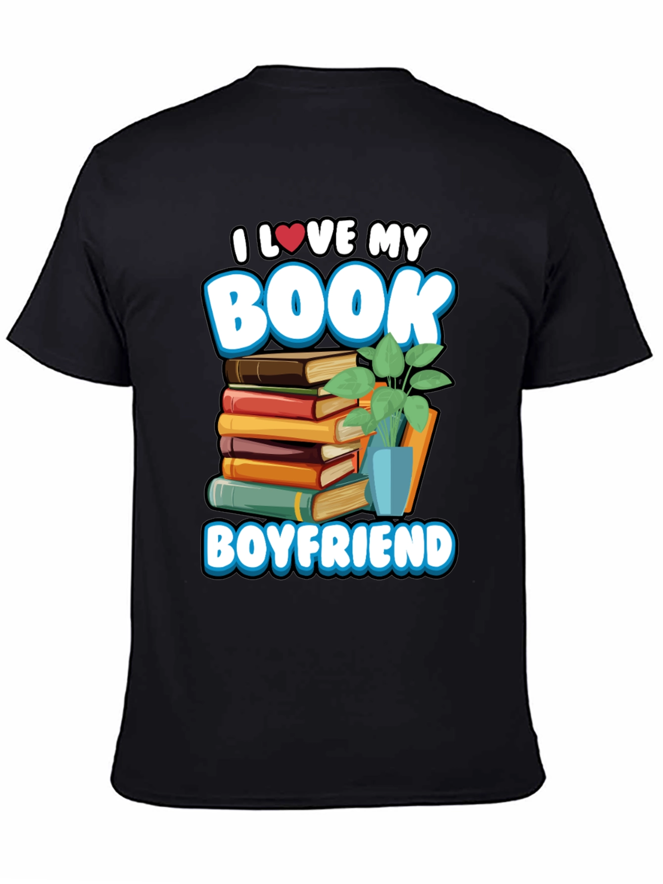 Black Book Boyfriend T-Shirt -  I Love My Book view 4