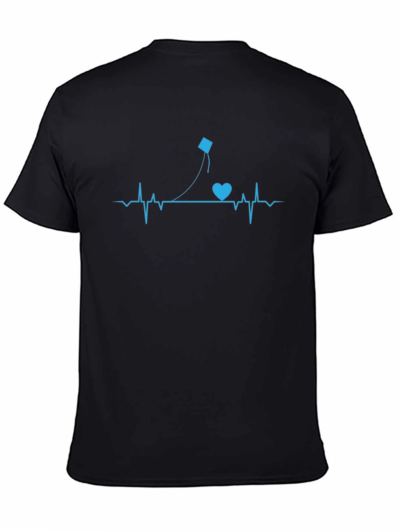 Black Heartbeat Kite T-Shirt - Love to Fly! view 4