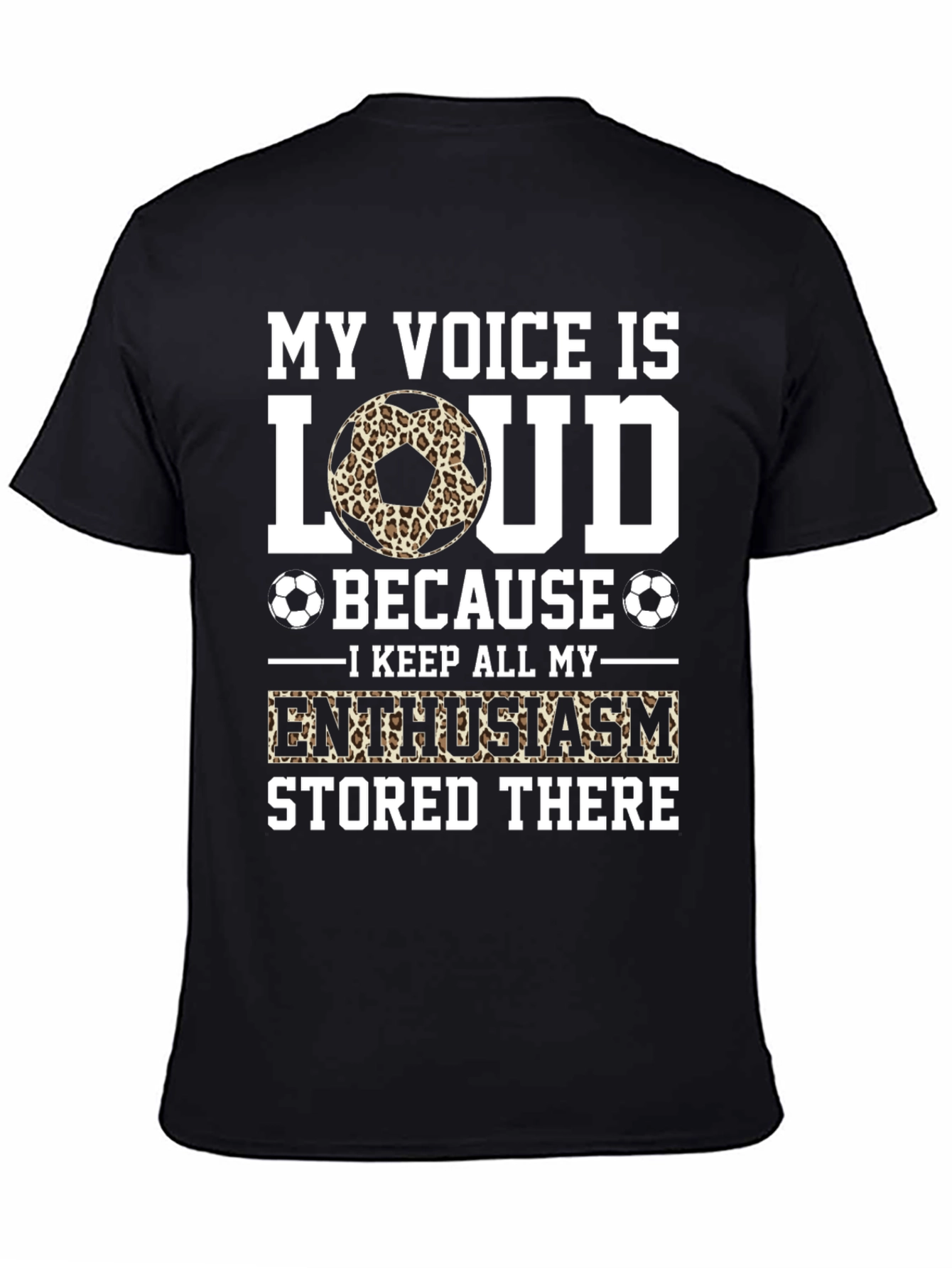 Black My Voice is Loud Soccer Fan T-Shirt view 4
