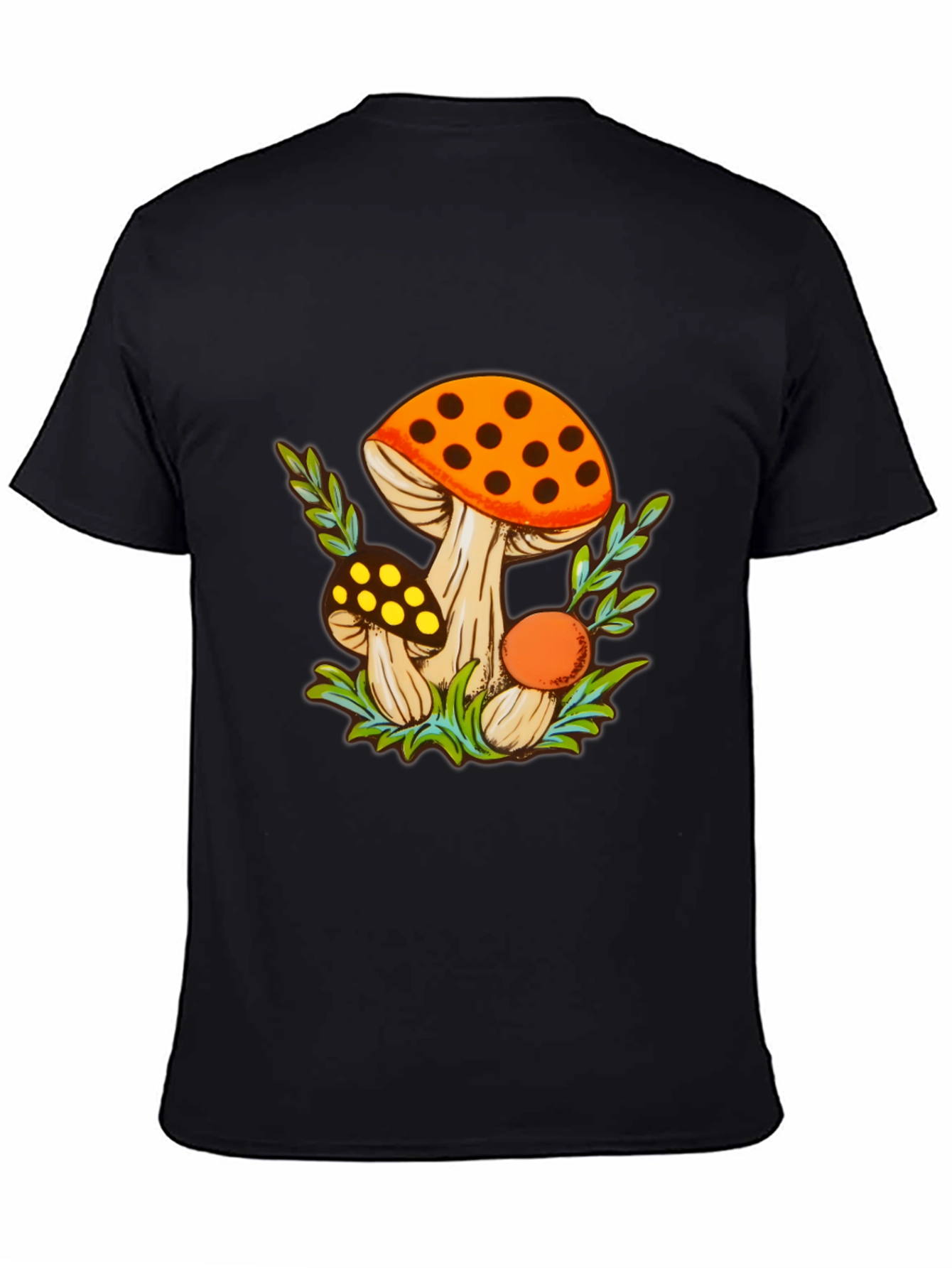 Black Mushroom Graphic Tee - Funky Fungi Design view 4