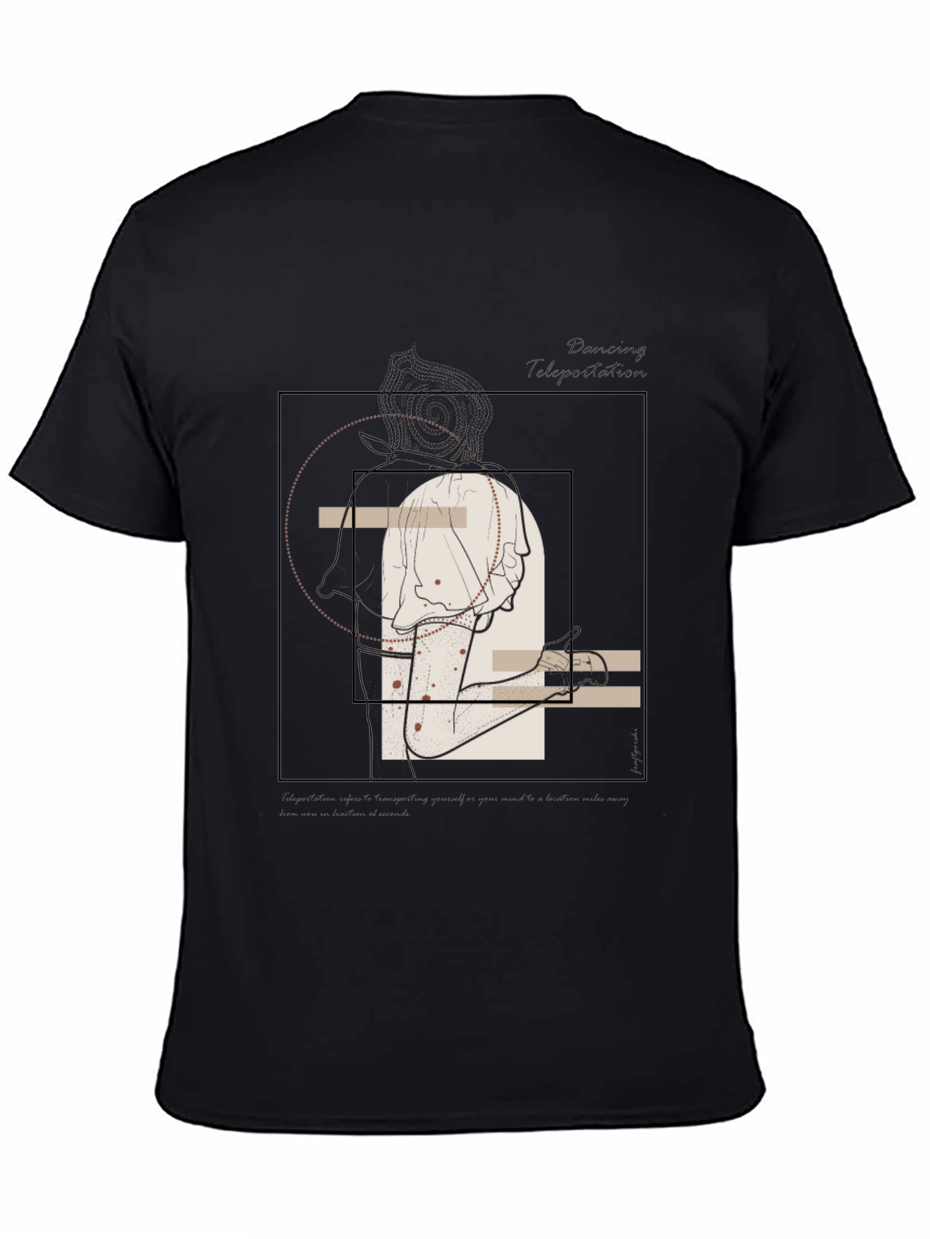 Black Abstract Line Art Graphic Tee - Unisex view 4