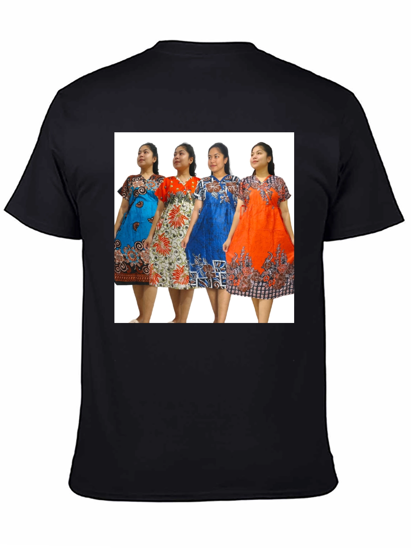 Black Batik Print Dress T-Shirt view 4