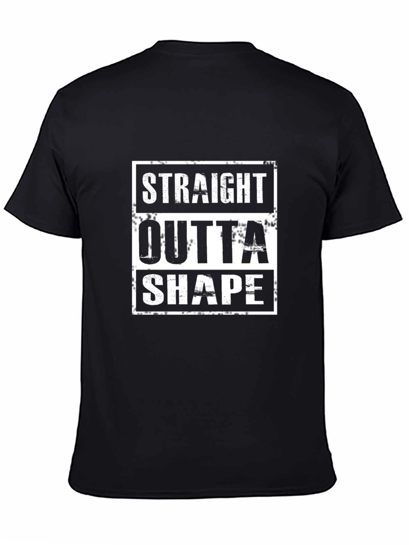 Black Straight Outta Shape Graphic T-Shirt - Black view 4