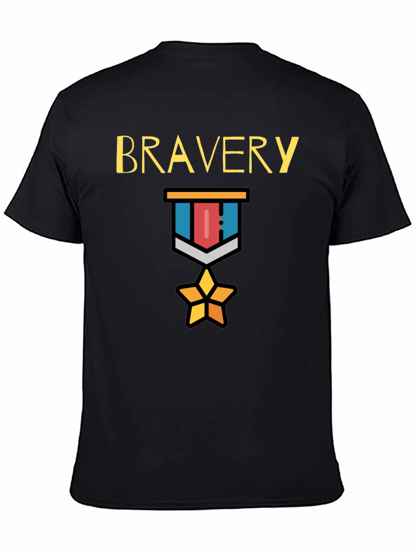 Black Bravery Medal Graphic Tee - Mens Black T-Shirt view 4