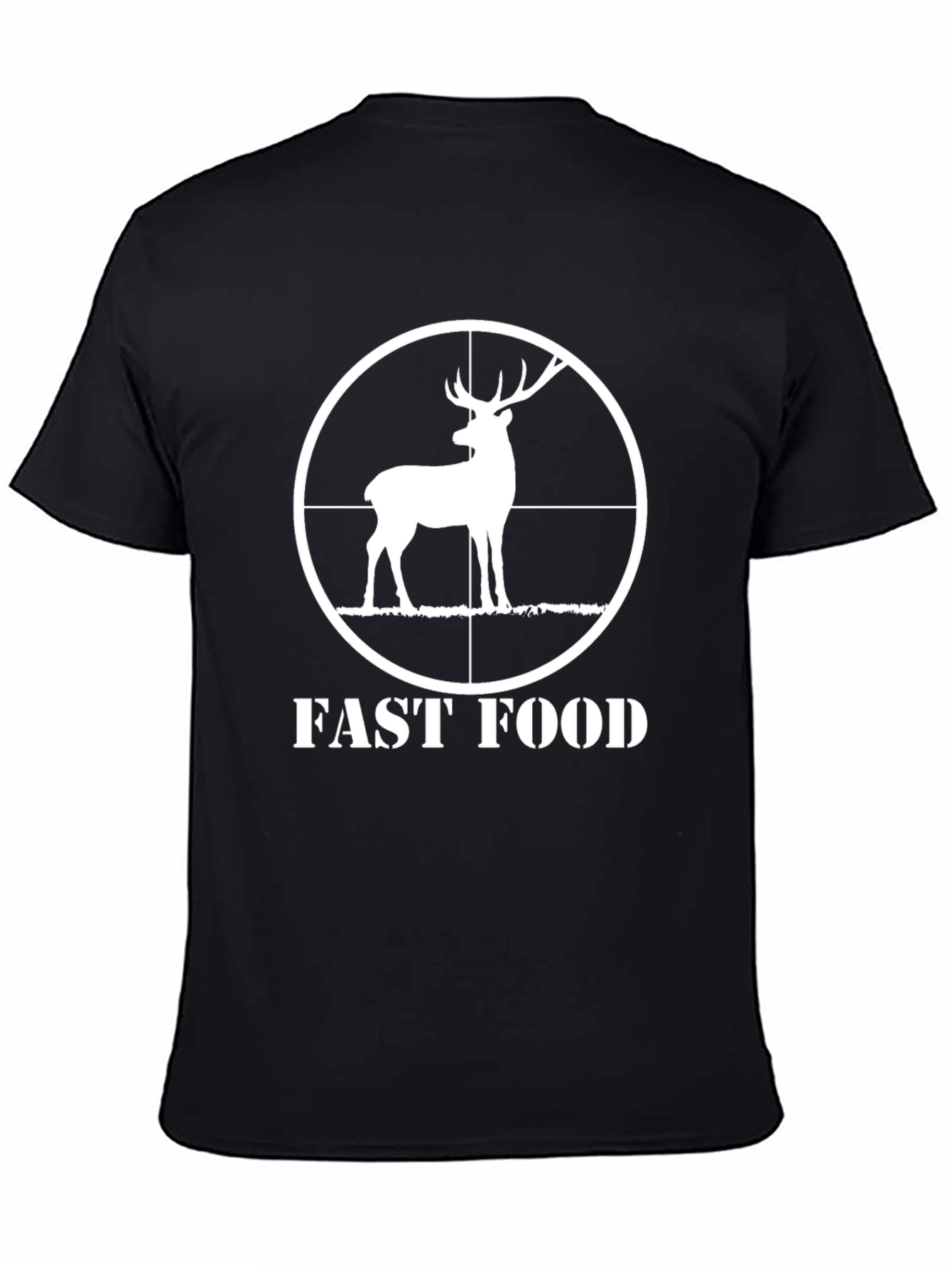 Black Fast Food Deer Hunting Graphic T-Shirt view 4
