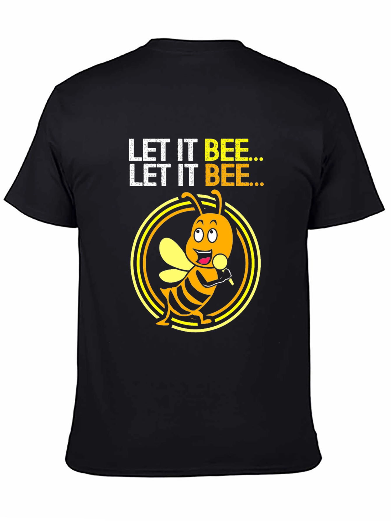 Black Let it Bee Graphic Tee - Unisex Black T-Shirt view 4