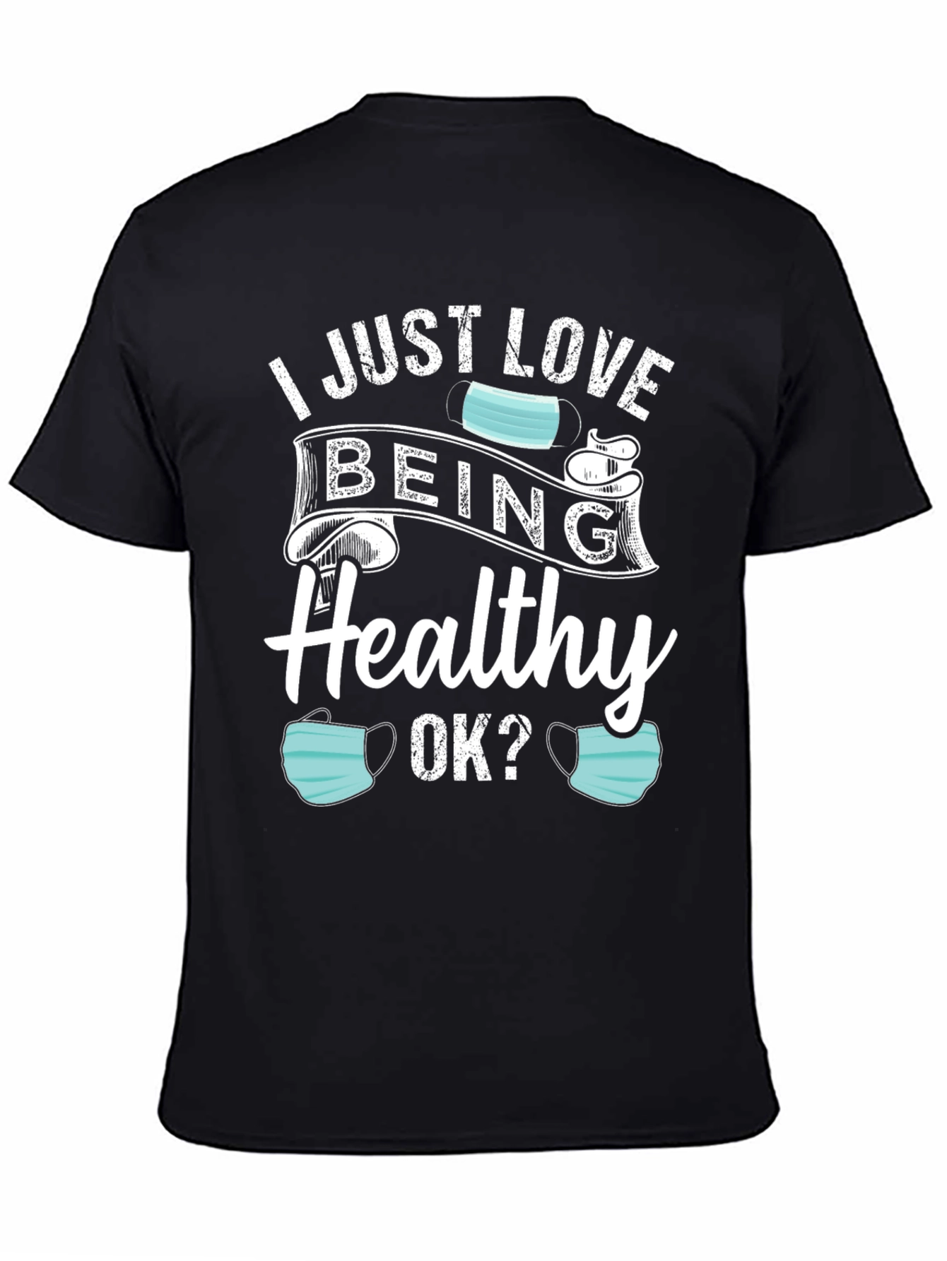 Black I Just Love Being Healthy T-Shirt view 4