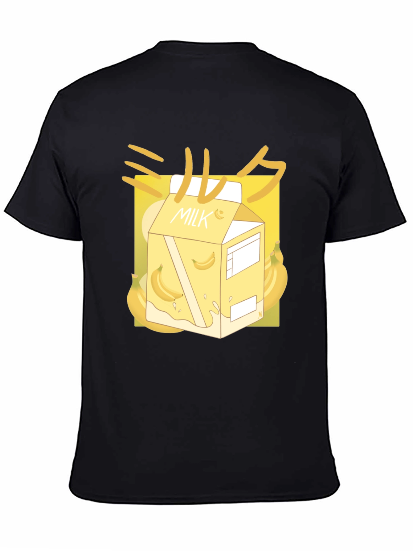 Black Banana Milk T-Shirt - Kawaii Style Black Tee view 4