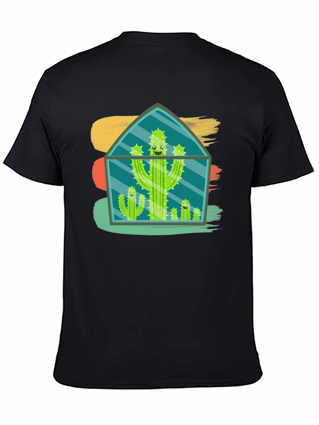 Black Cactus Terrarium T-Shirt - Funny Plant Lover Tee view 4