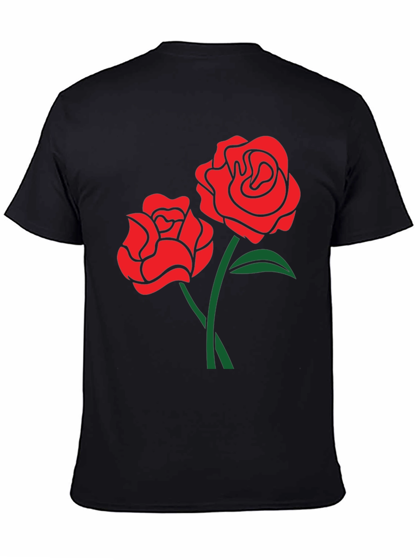 Black Rose Graphic Tee - Black Casual Shirt view 4