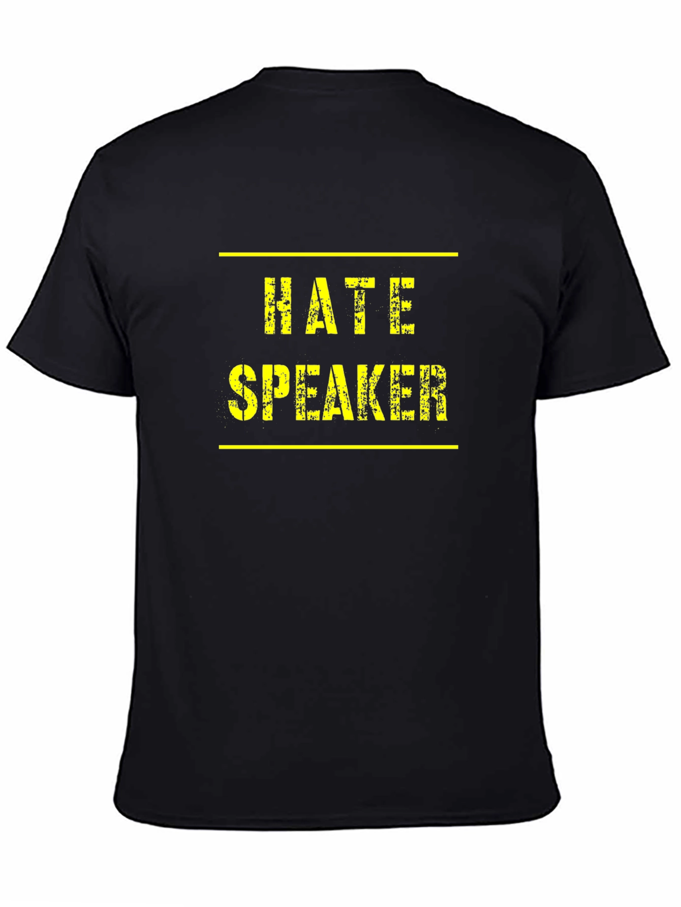Black Hate Speaker Graphic Tee - Black Cotton T-Shirt view 4