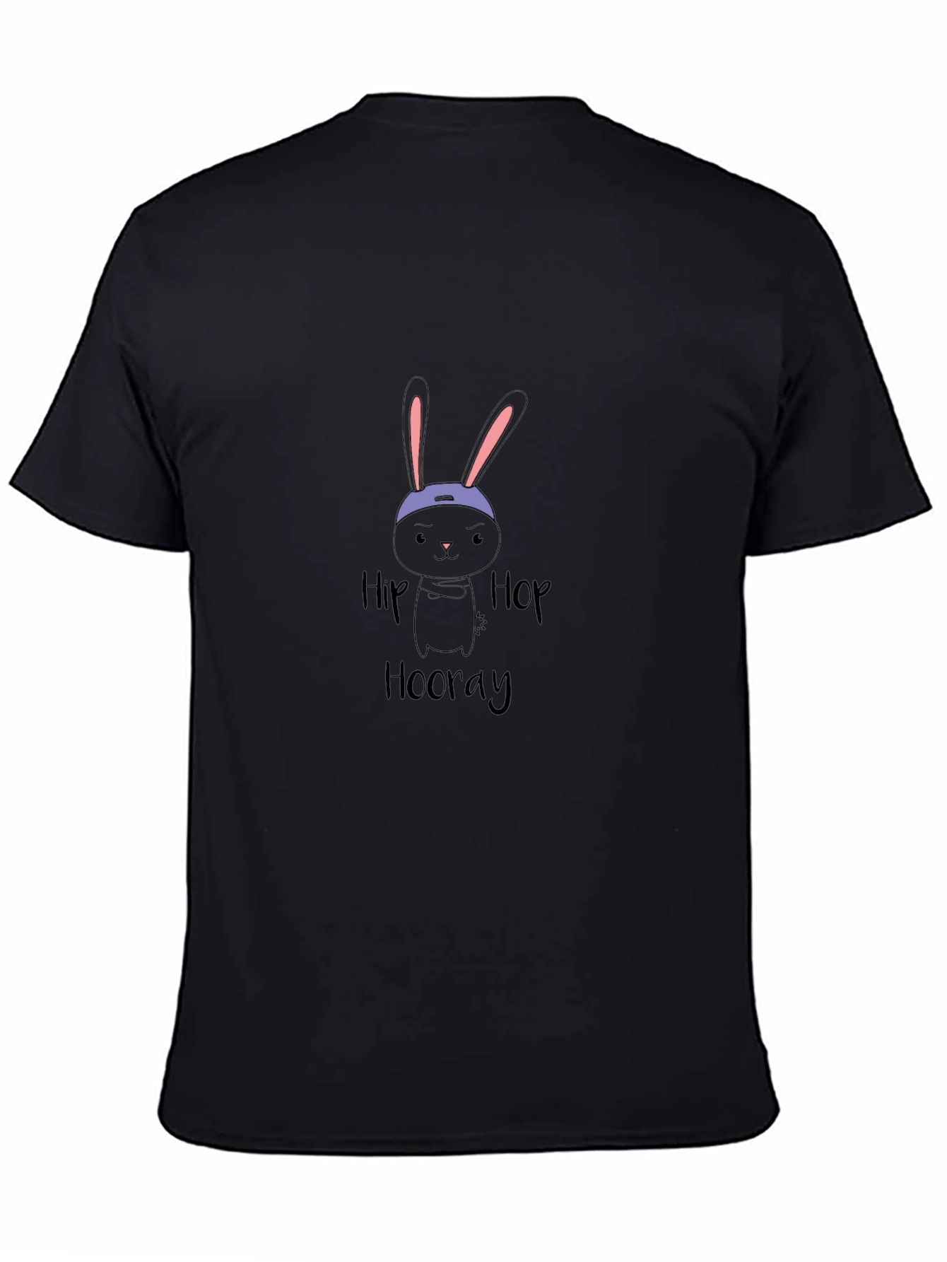 Black Hip Hop Hooray Rabbit Graphic T-Shirt view 4