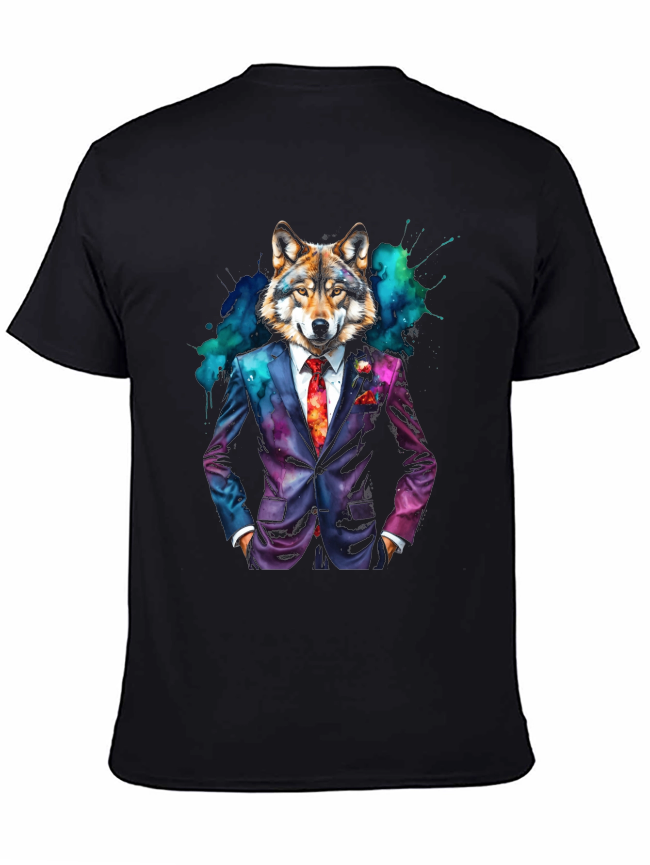 Black Wolf in Suit Graphic Tee - Unique Style view 4