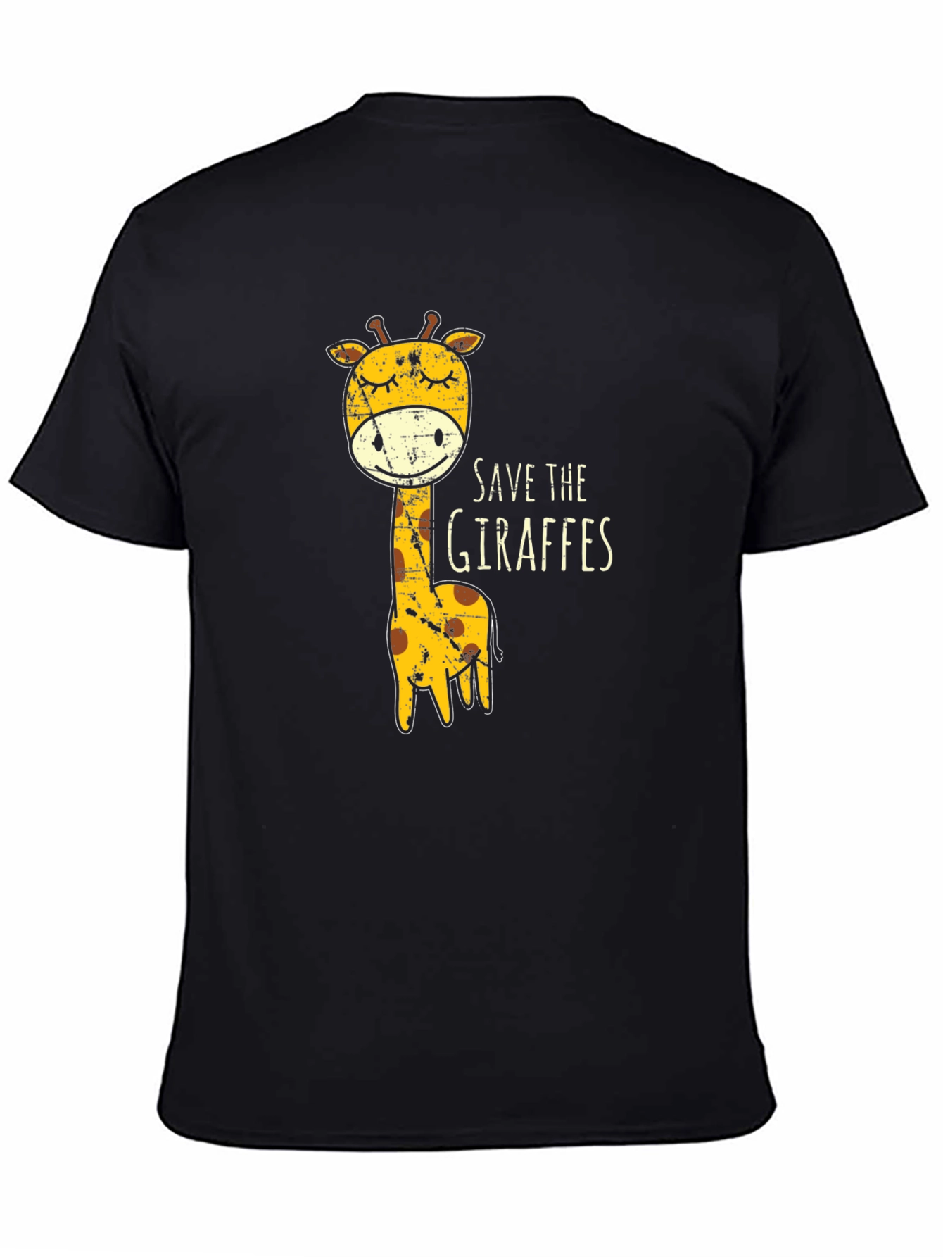 Black Save The Giraffes Graphic Tee - Black view 4