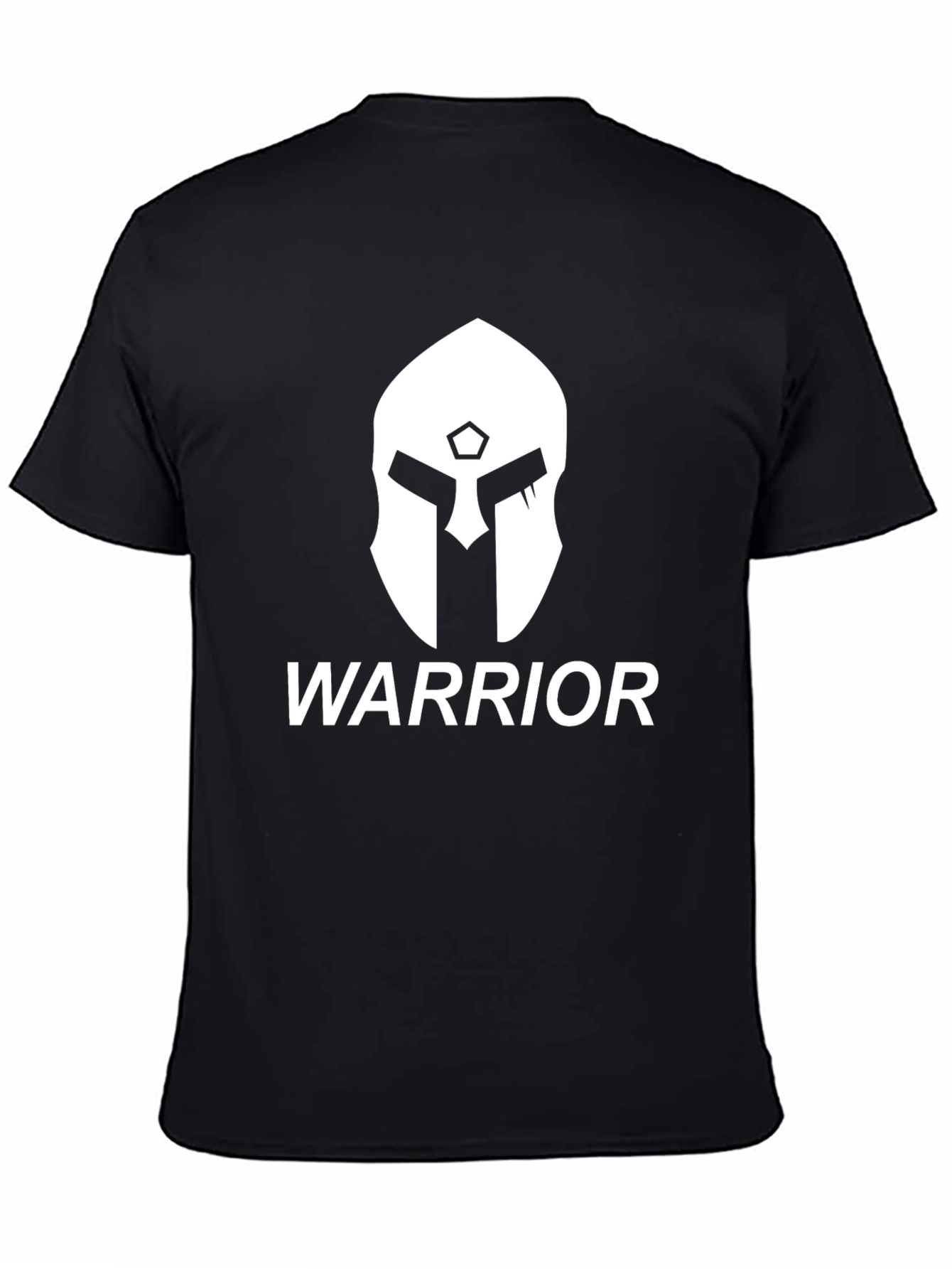 Black Warrior Helmet Graphic T-Shirt - Casual Black Tee view 4