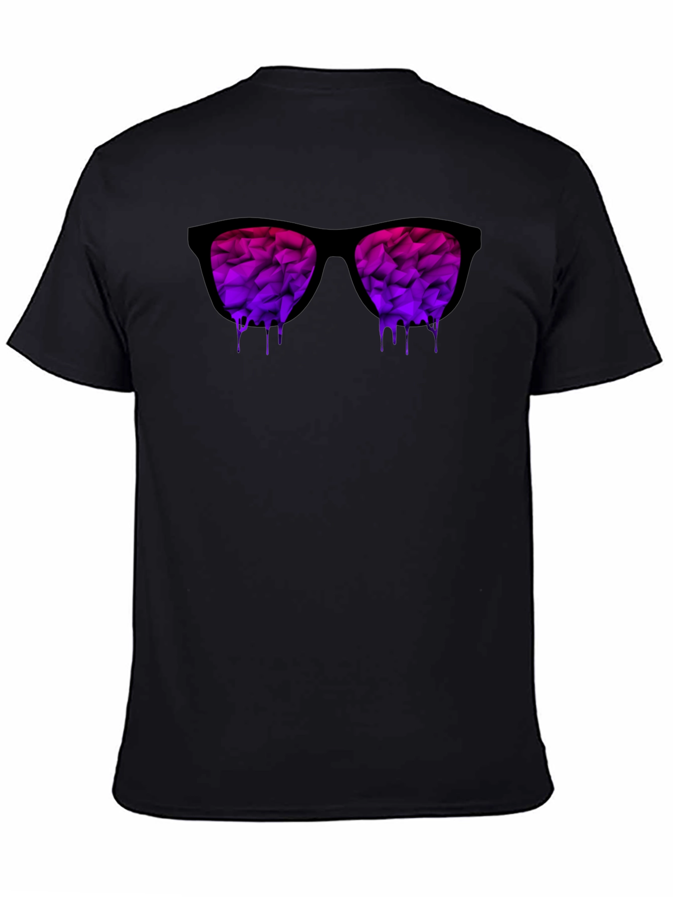 Black Men's Dripping Sunglasses Graphic T-Shirt view 4