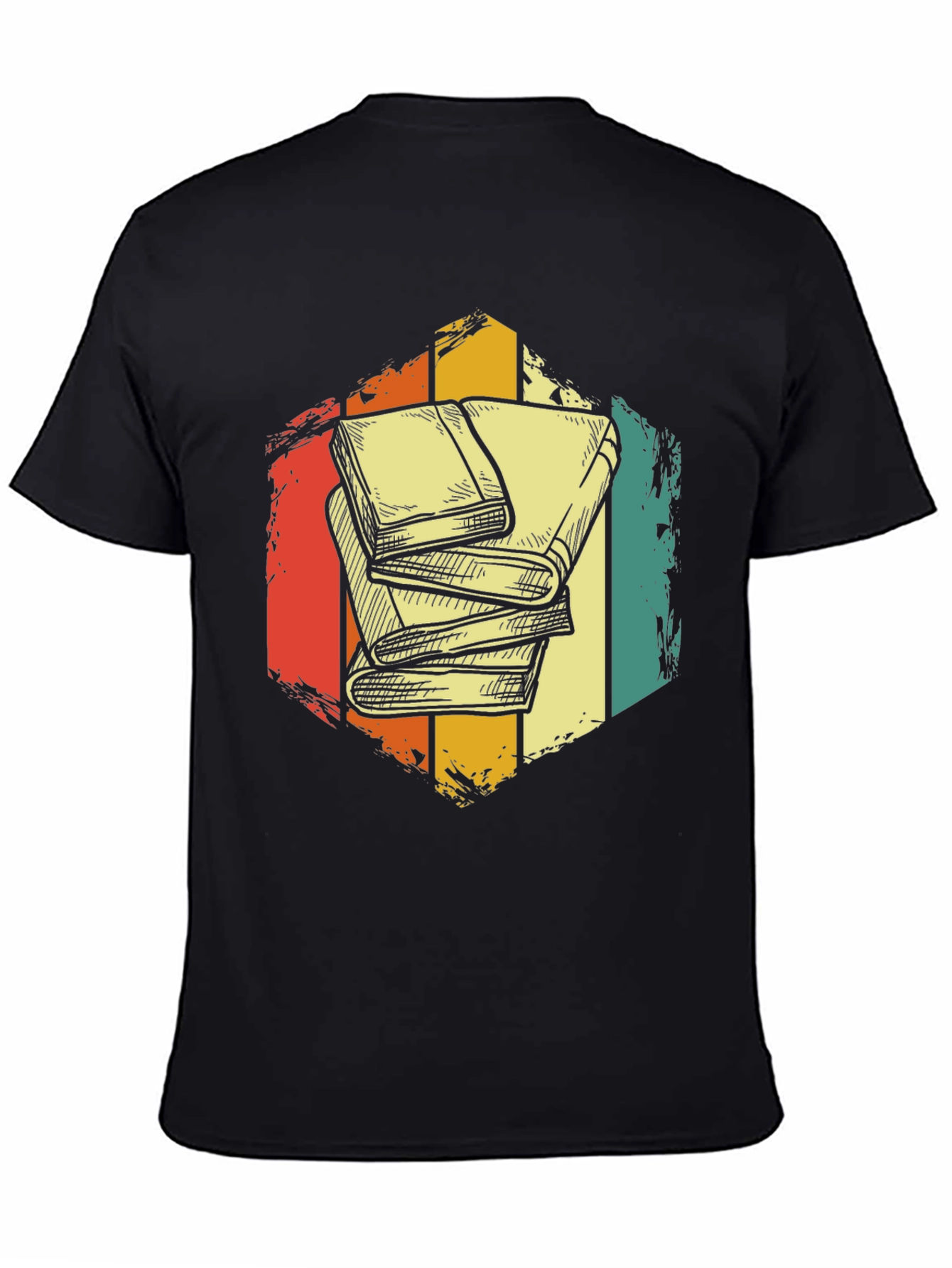Black Vintage Books T-Shirt - Reader Apparel view 4