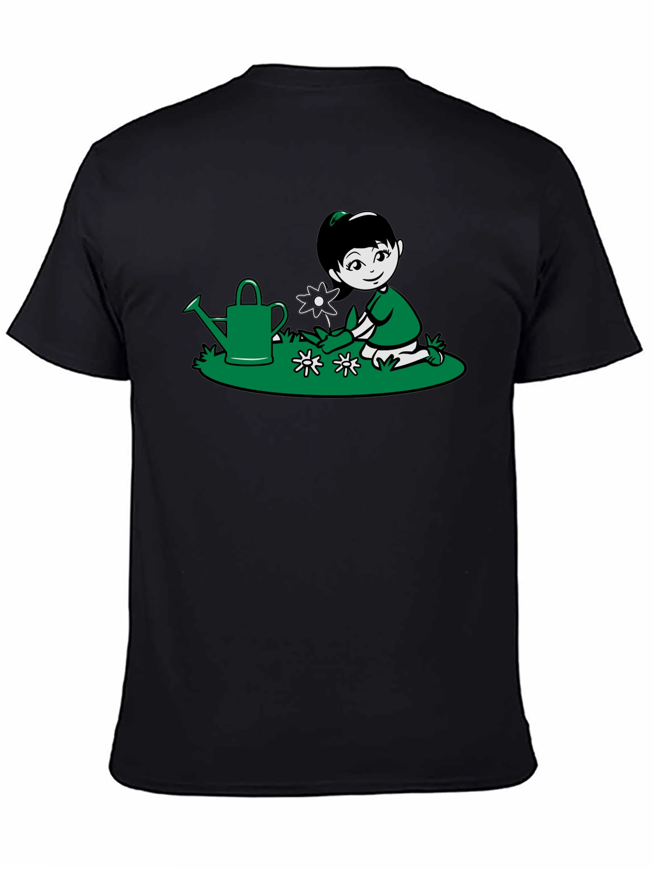 Black Gardening Girl Graphic T-Shirt view 4