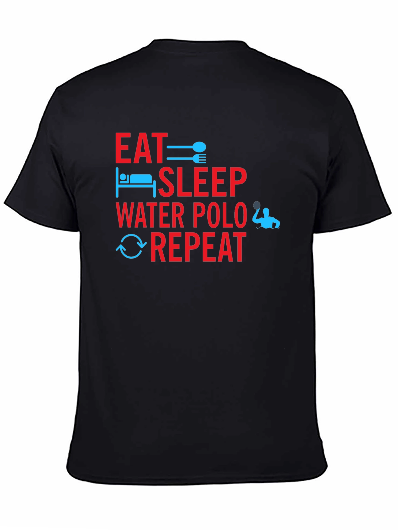 Black Eat Sleep Water Polo Repeat T-Shirt view 4