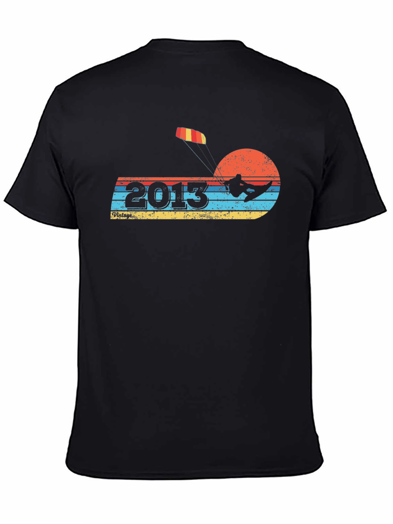 Black Vintage 2013 Kitesurfing T-Shirt view 4
