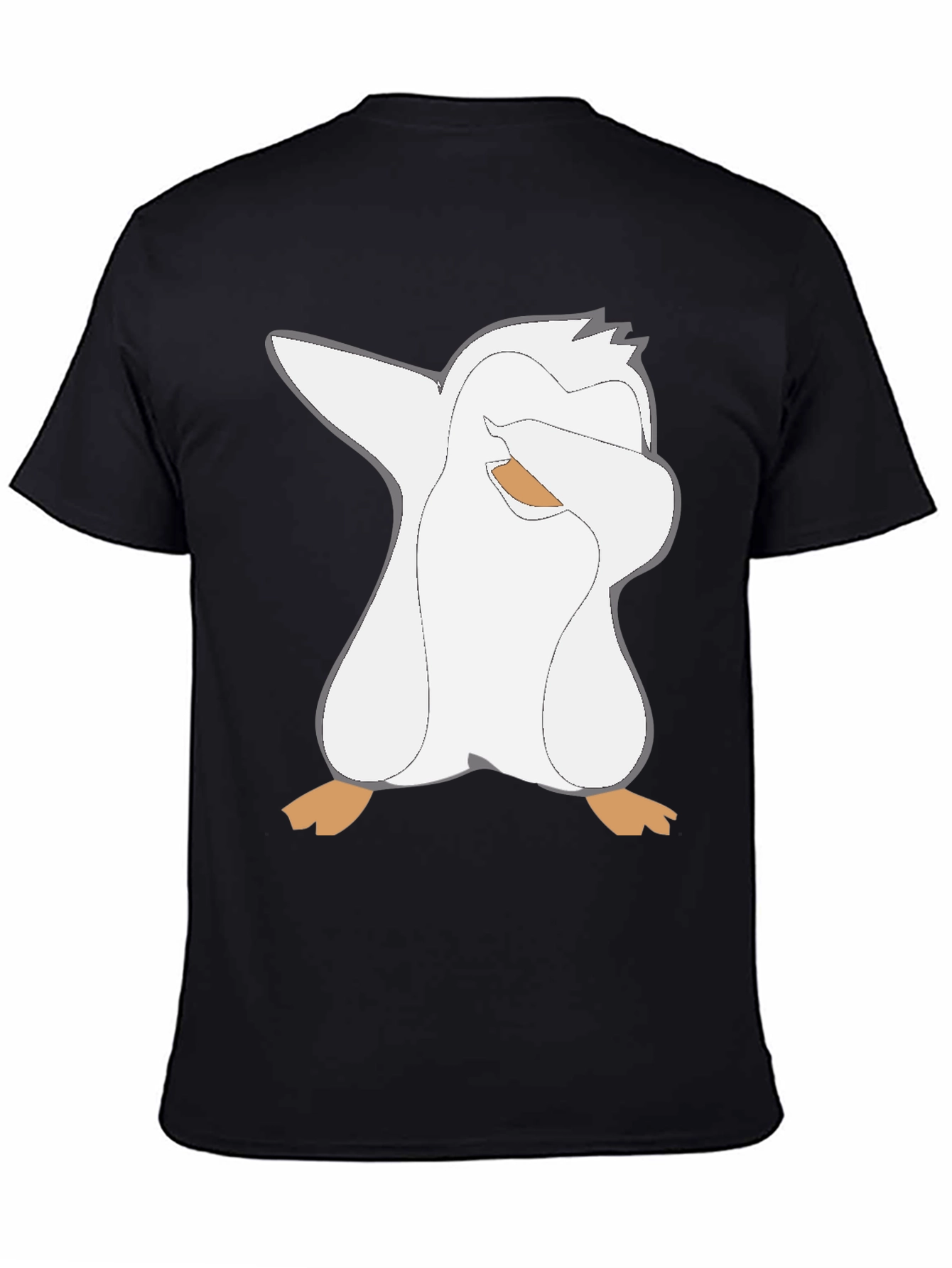 Black Dabbing Penguin Graphic T-Shirt - Black Cotton Tee view 4