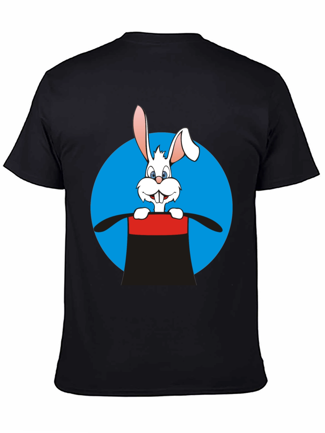 Black Rabbit in a Hat Graphic Tee - Black Cotton Blend view 4