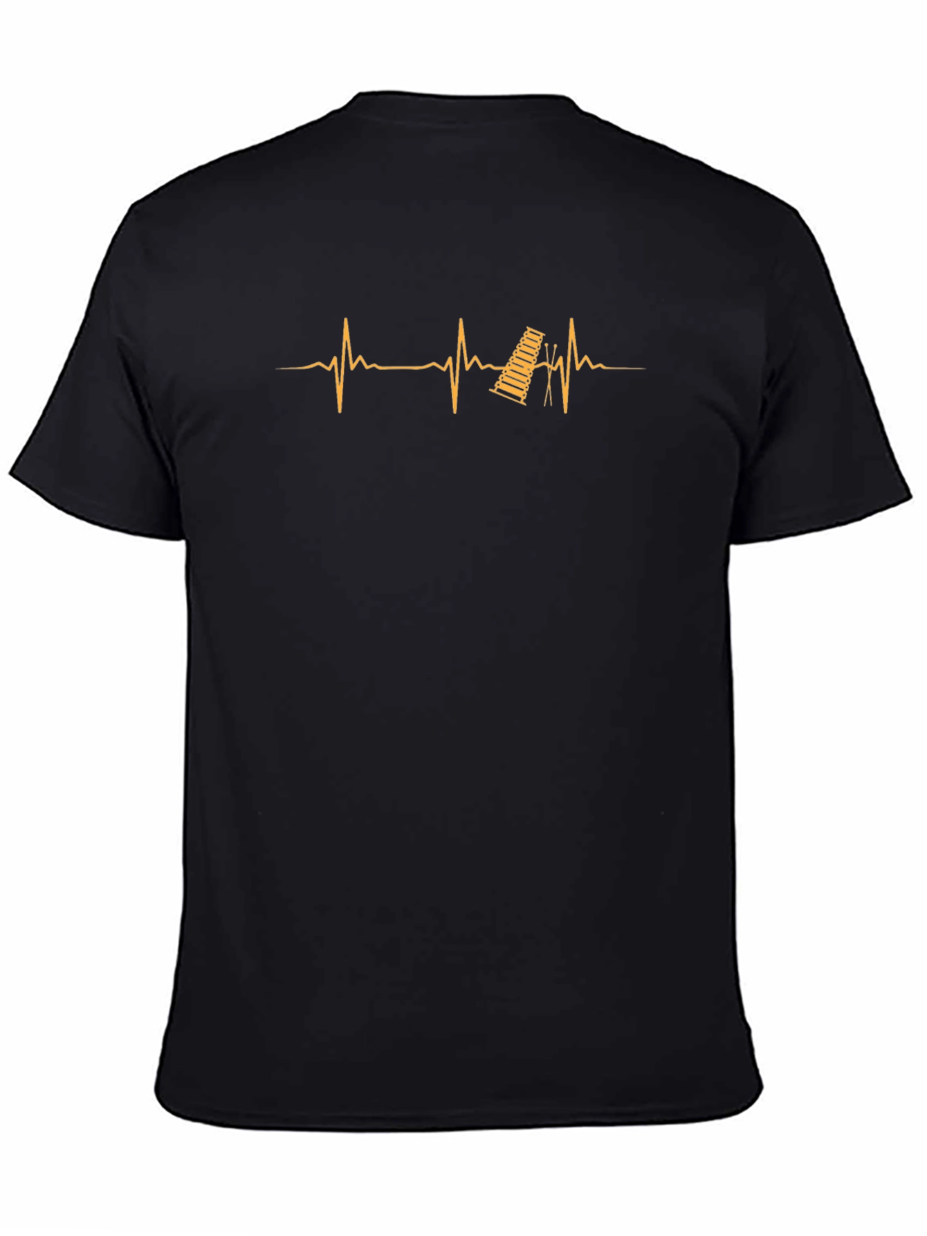 Black Heartbeat Marimba Graphic T-Shirt view 4