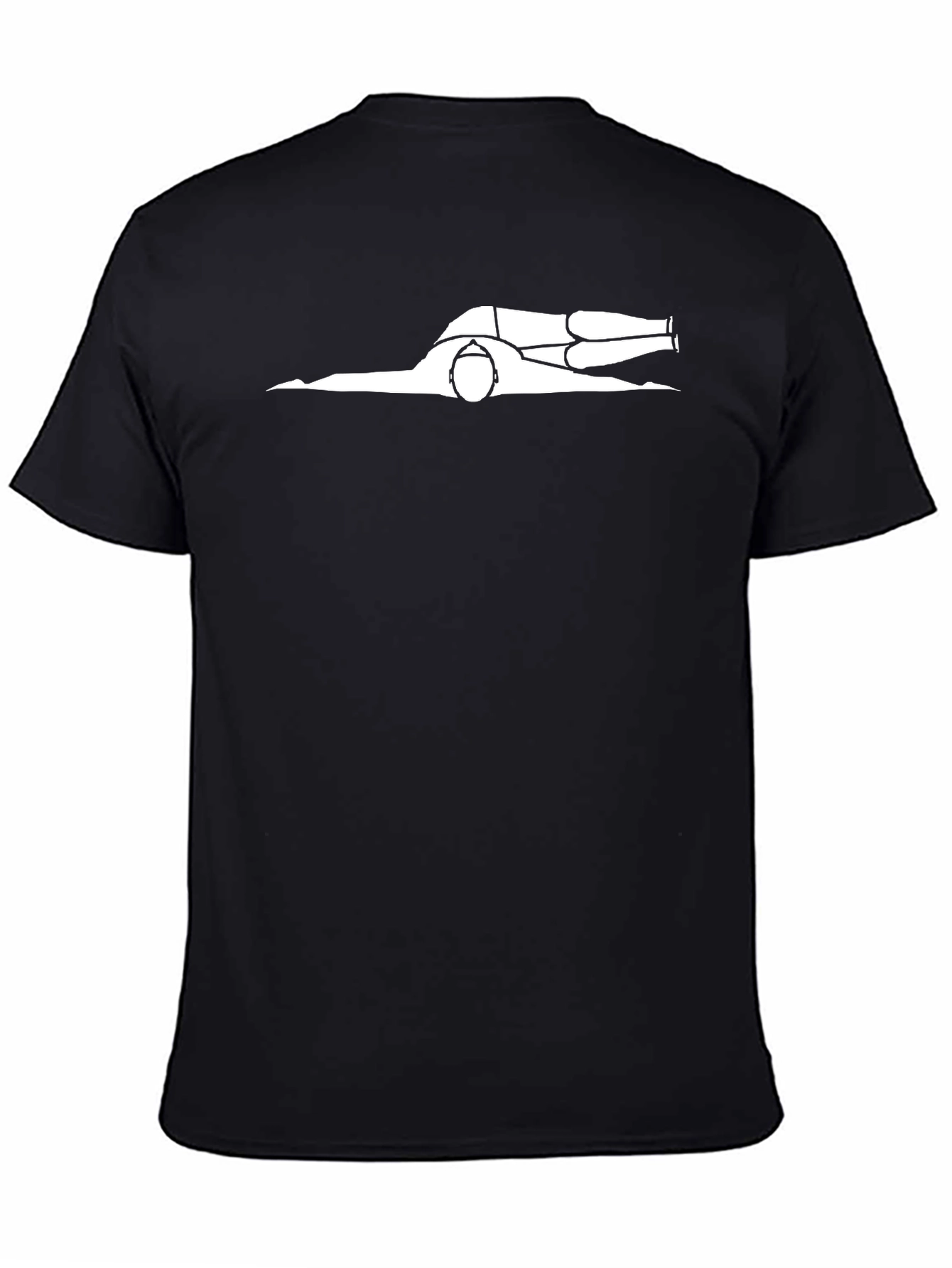 Black Prone Position T-Shirt - Funny Stick Figure Graphic Tee view 4