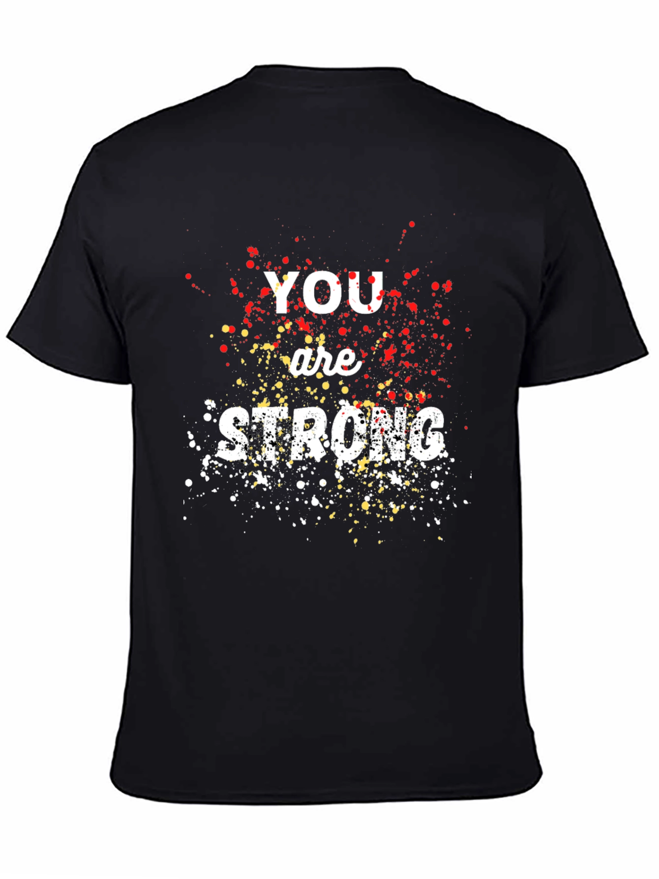 Black You Are Strong Graphic Print Crew Neck T-Shirt view 4