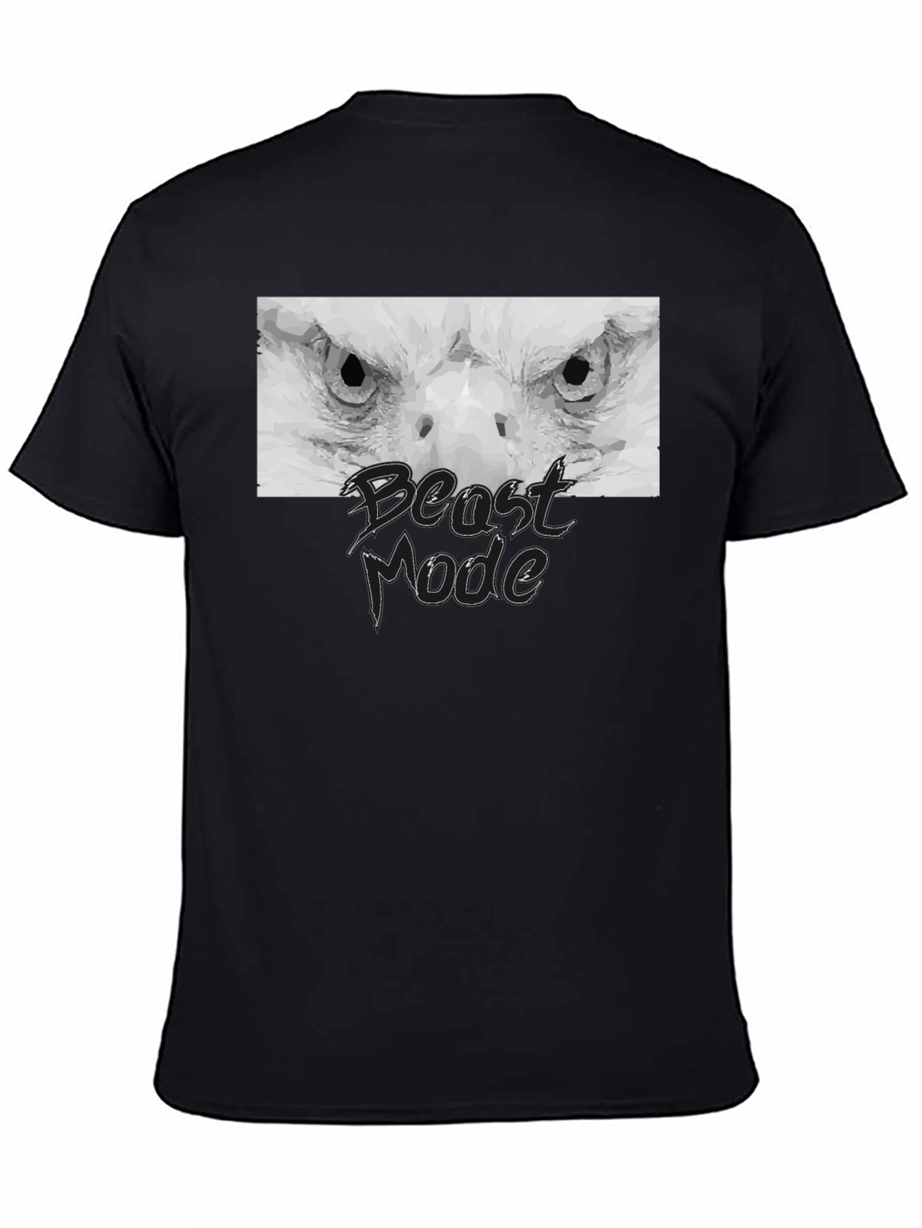 Black Beast Mode Eagle Graphic Black T-Shirt view 4