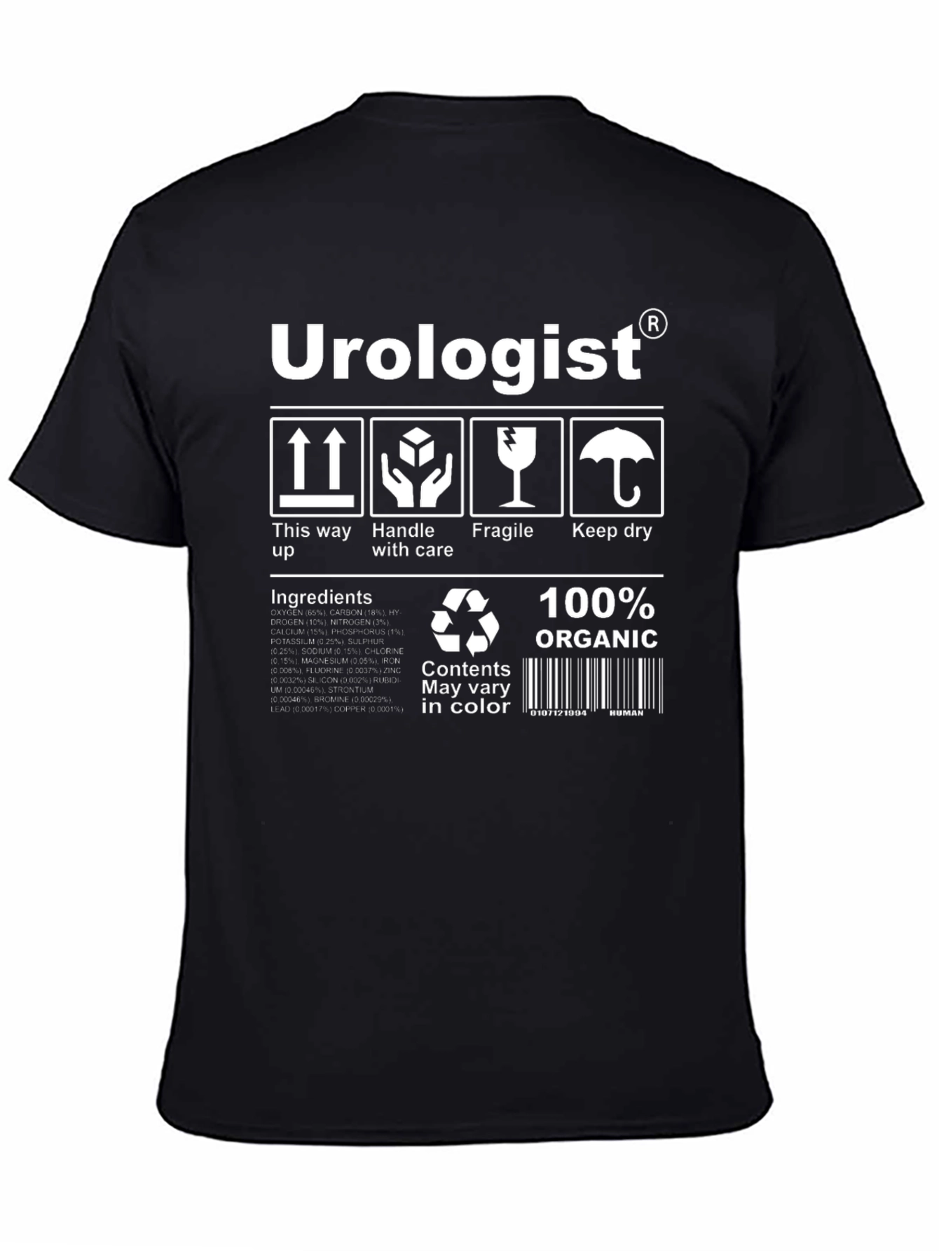 Black Urologist Organic Cotton Graphic Tee view 4