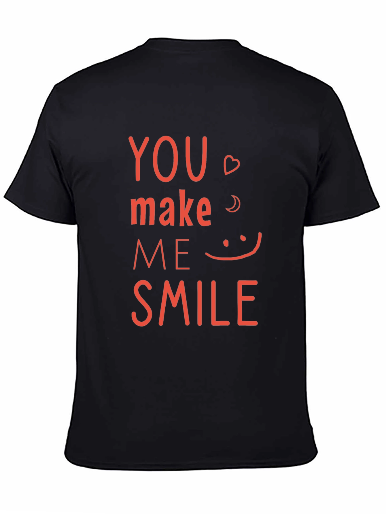 Black You Make Me Smile Graphic Tee - Black Cotton Shirt view 4