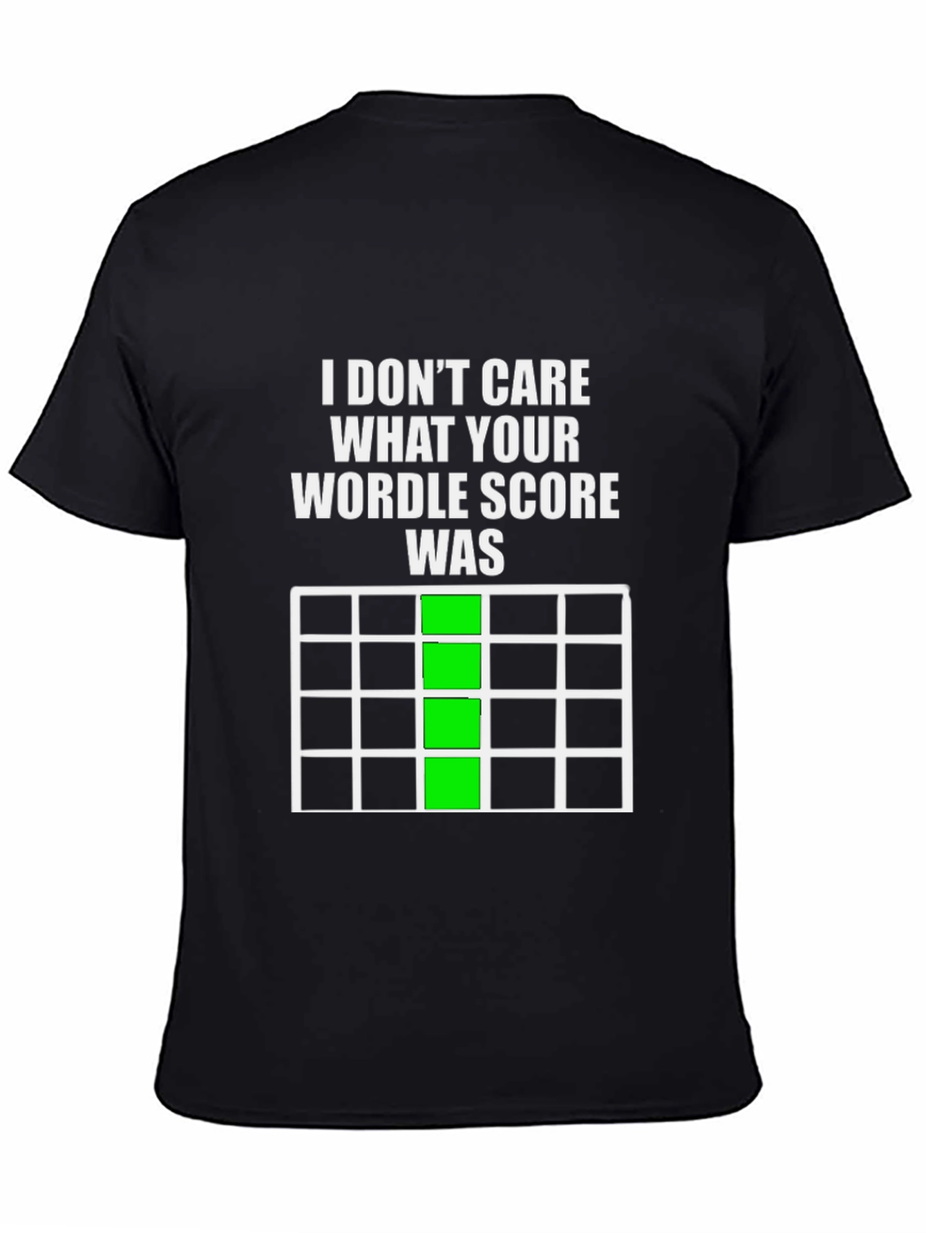 Black Funny Wordle Score Graphic T-Shirt view 4