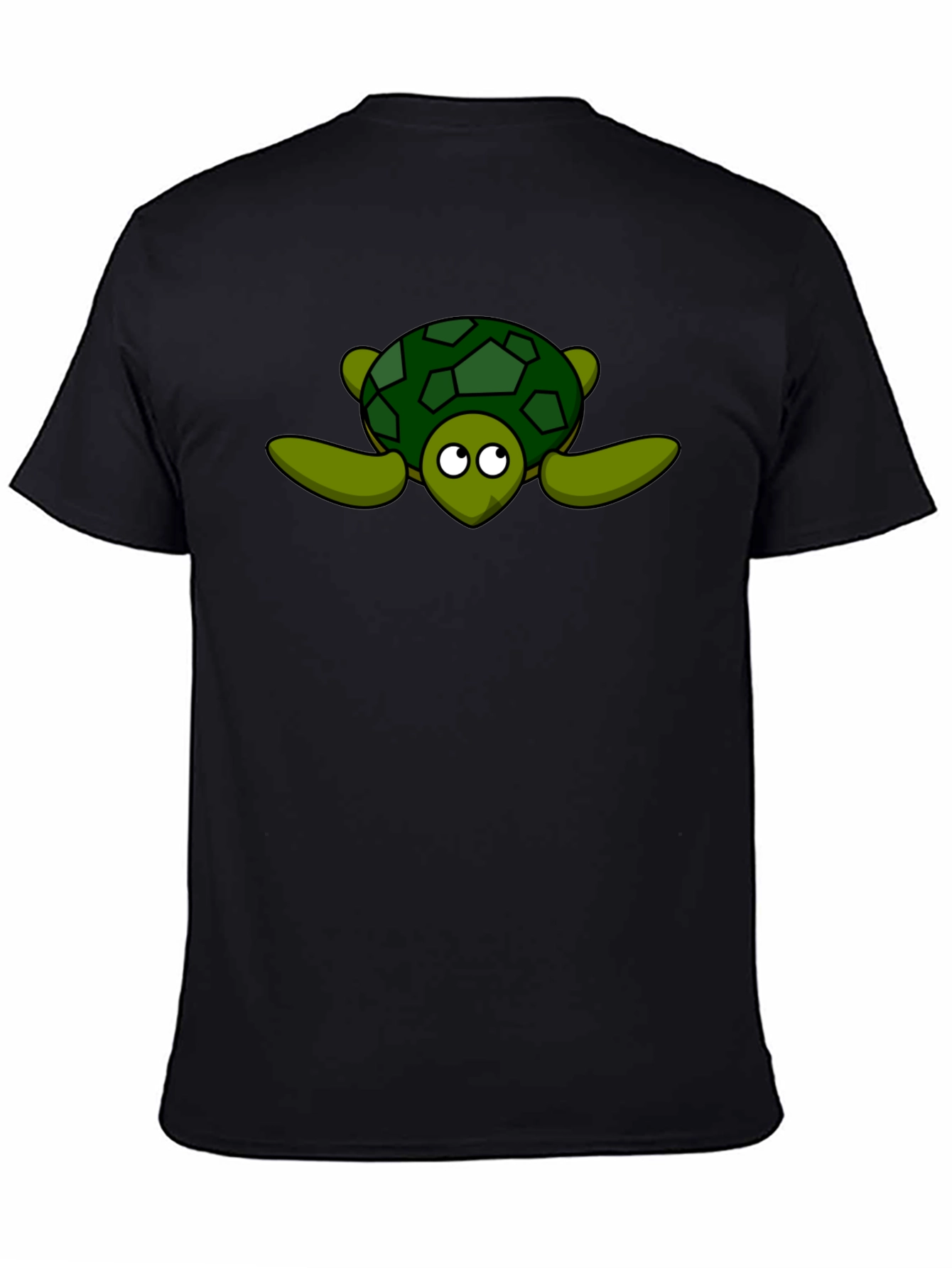 Black Cartoon Turtle Graphic Black T-Shirt view 4