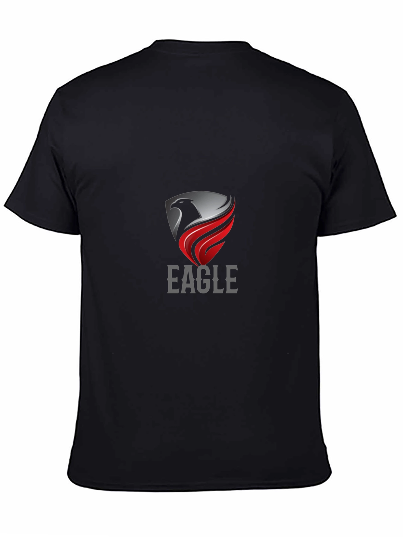 Black Eagle Crest Graphic Tee - Stylish Men's Black T-Shirt view 4