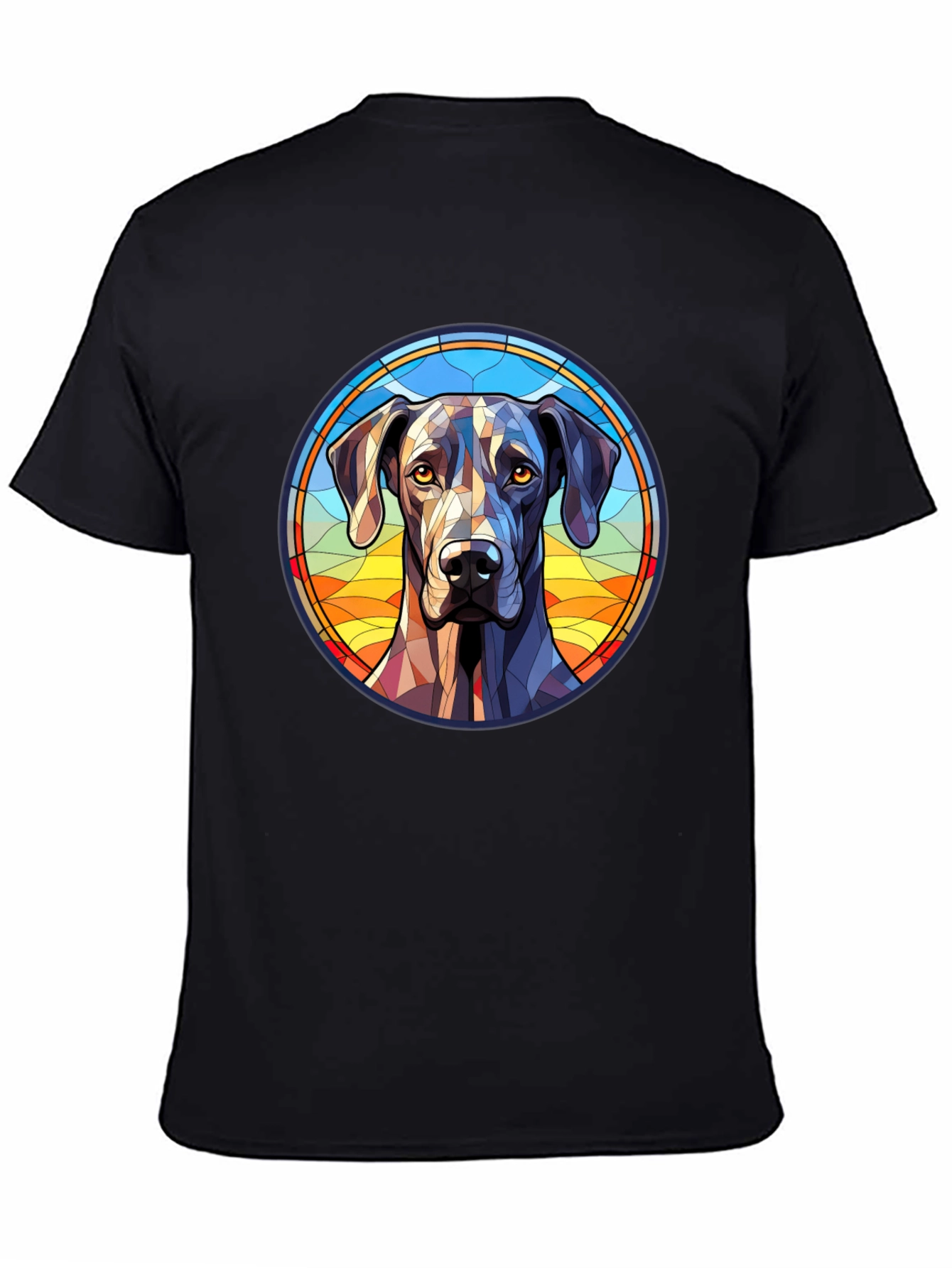 Black Geometric Dog Portrait Tee view 4