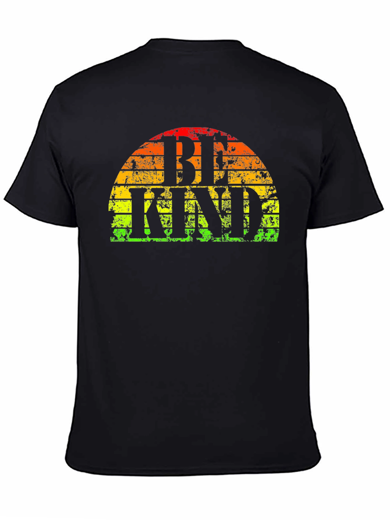 Black Be Kind T-Shirt - Retro Rainbow Graphic Tee view 4