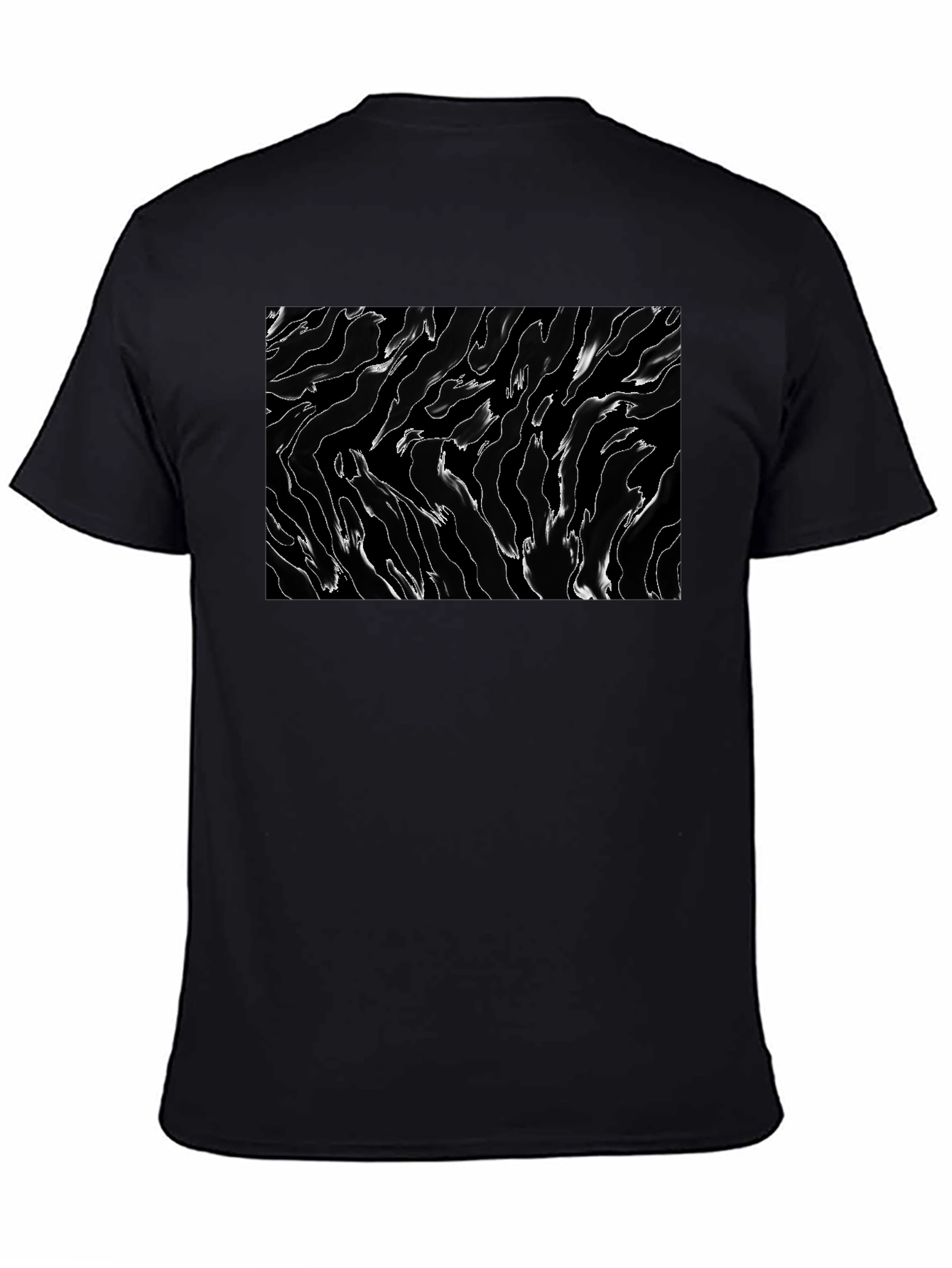 Black Abstract Black and White T-Shirt view 4