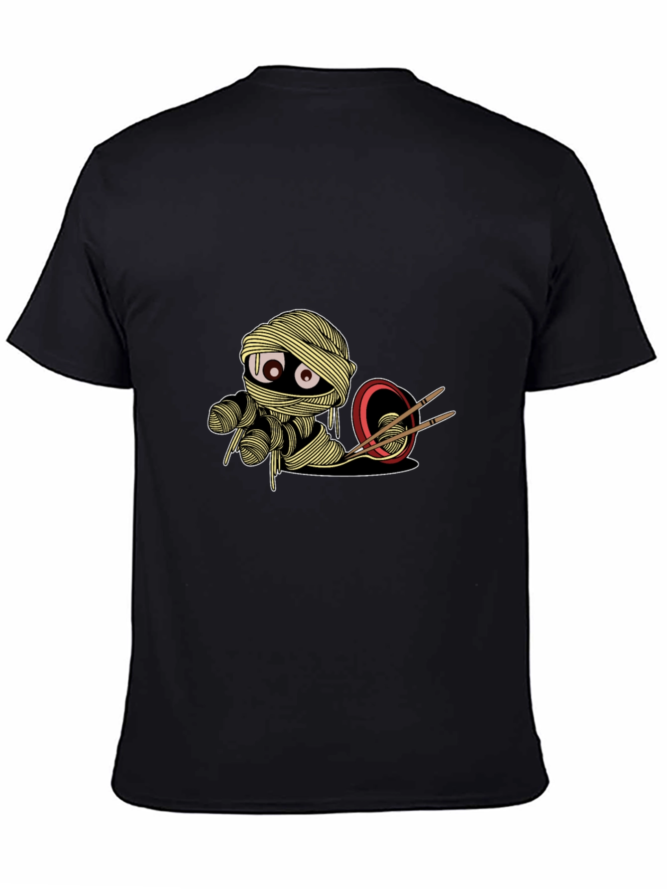 Black Noodle Mummy Graphic Tee - Unique & Stylish Black T-Shirt view 4