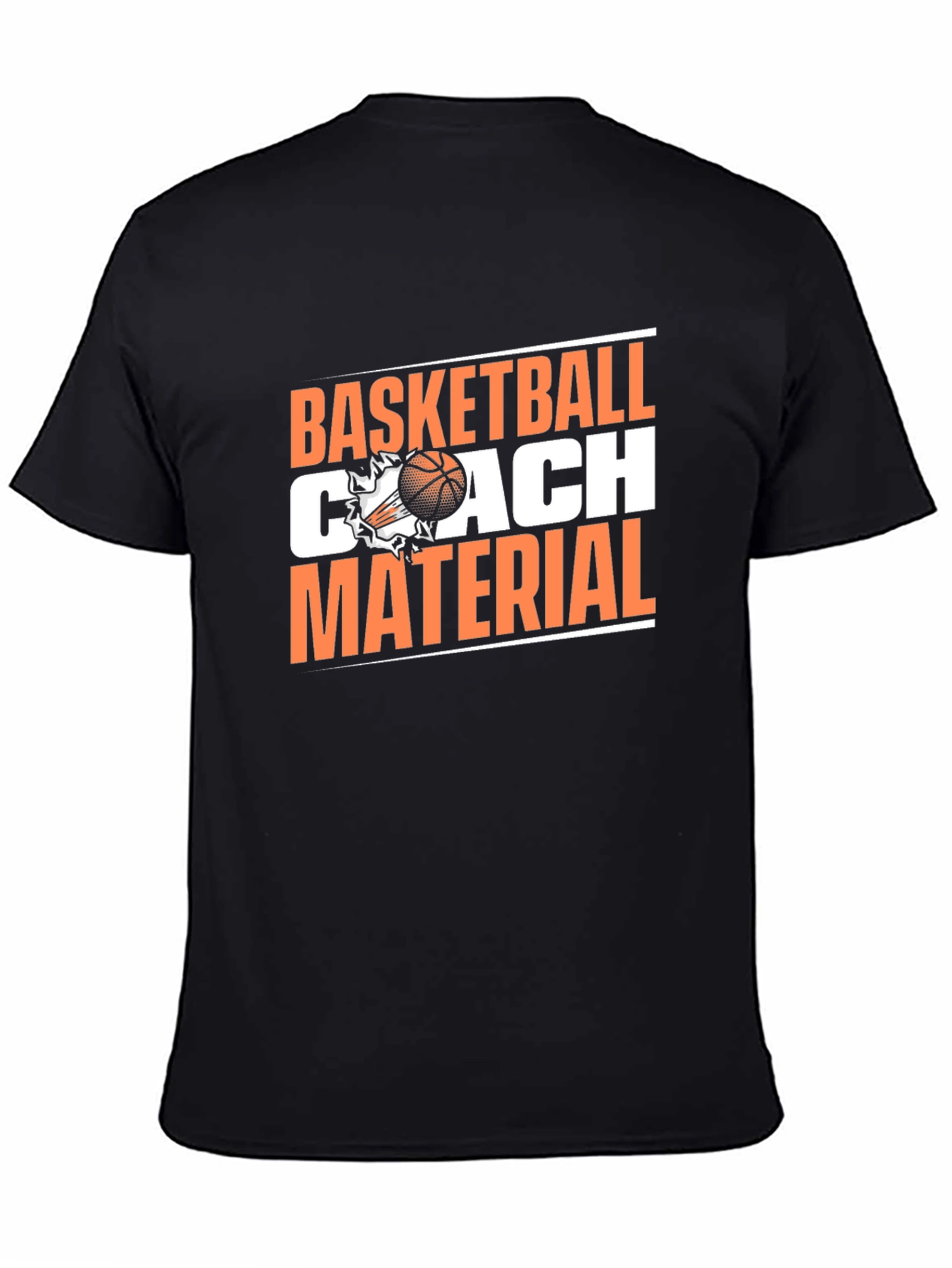 Black Basketball Coach Material T-Shirt - Black Tee view 4
