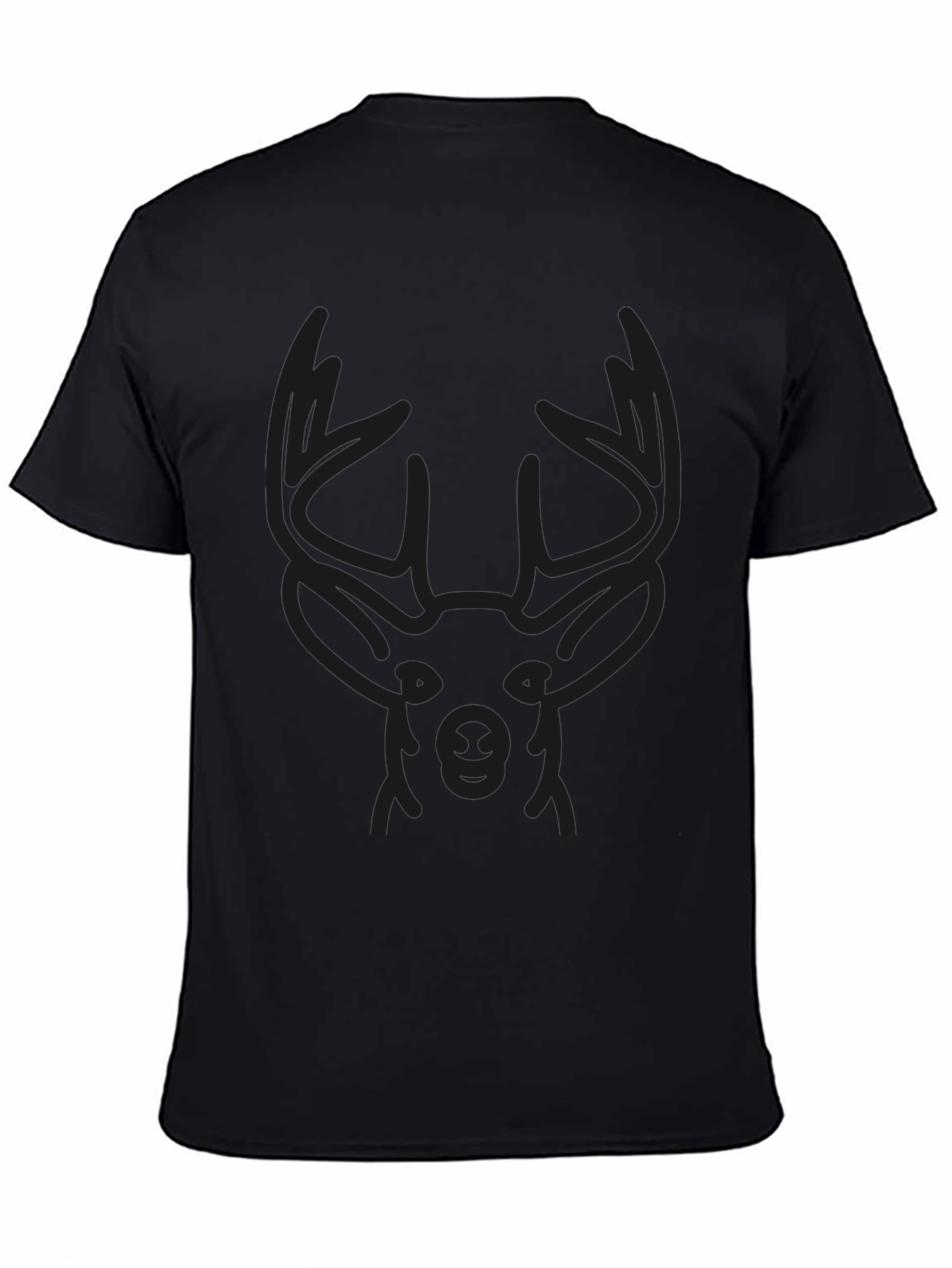 Black Men's Black Deer Graphic T-Shirt view 4