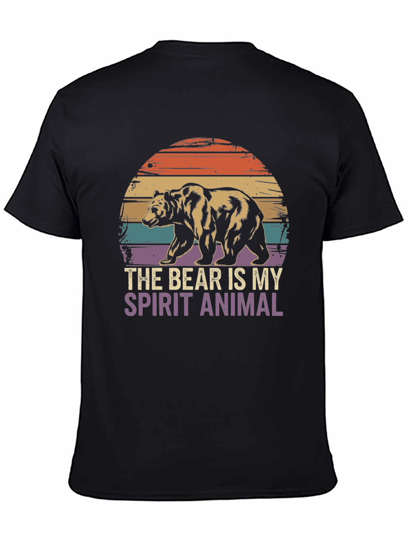 Black Bear Spirit Animal Graphic T-Shirt view 4