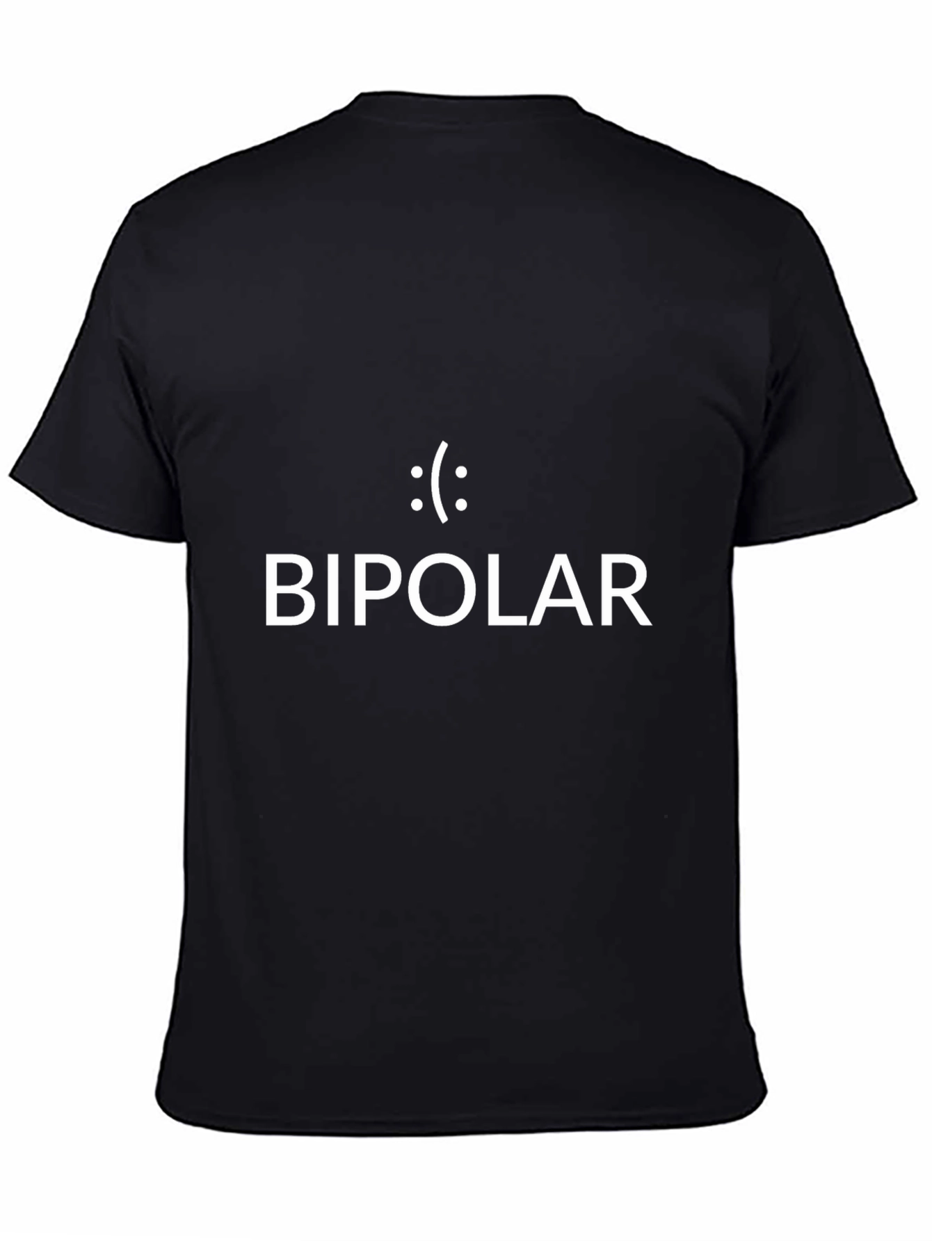 Black Bipolar Graphic T-Shirt - Black Cotton Blend view 4