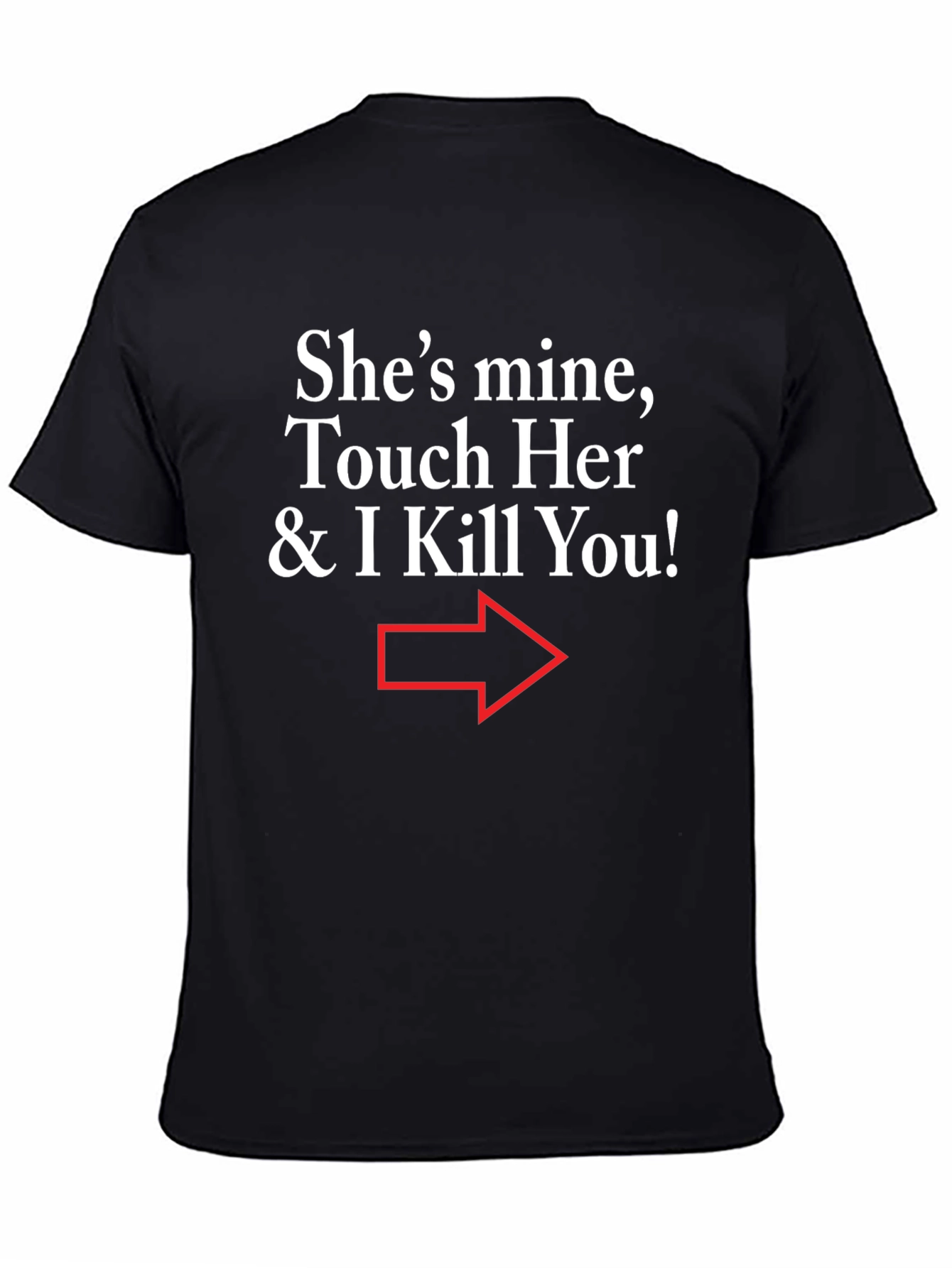Black Humorous "She's Mine" Graphic Tee view 4