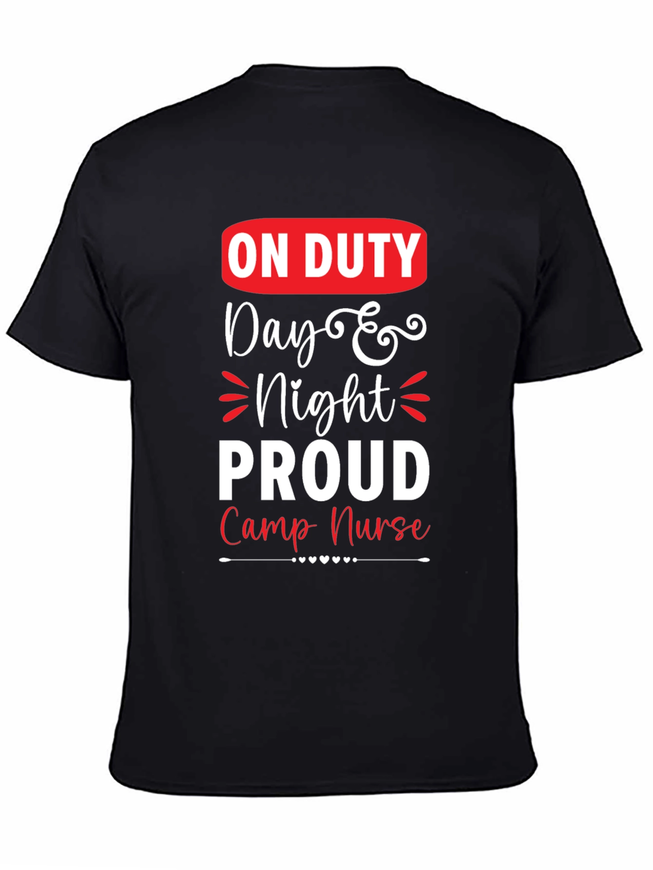 Black On Duty Camp Nurse Graphic T-Shirt view 4
