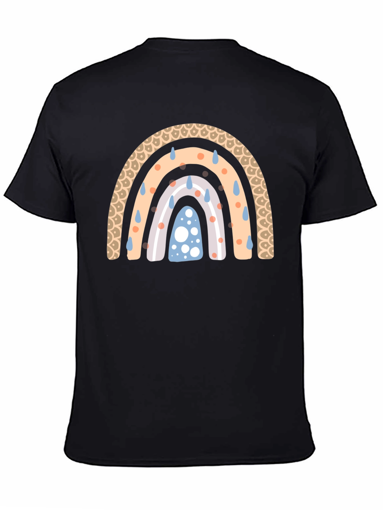 Black Rainbow Rain Black T-Shirt view 4