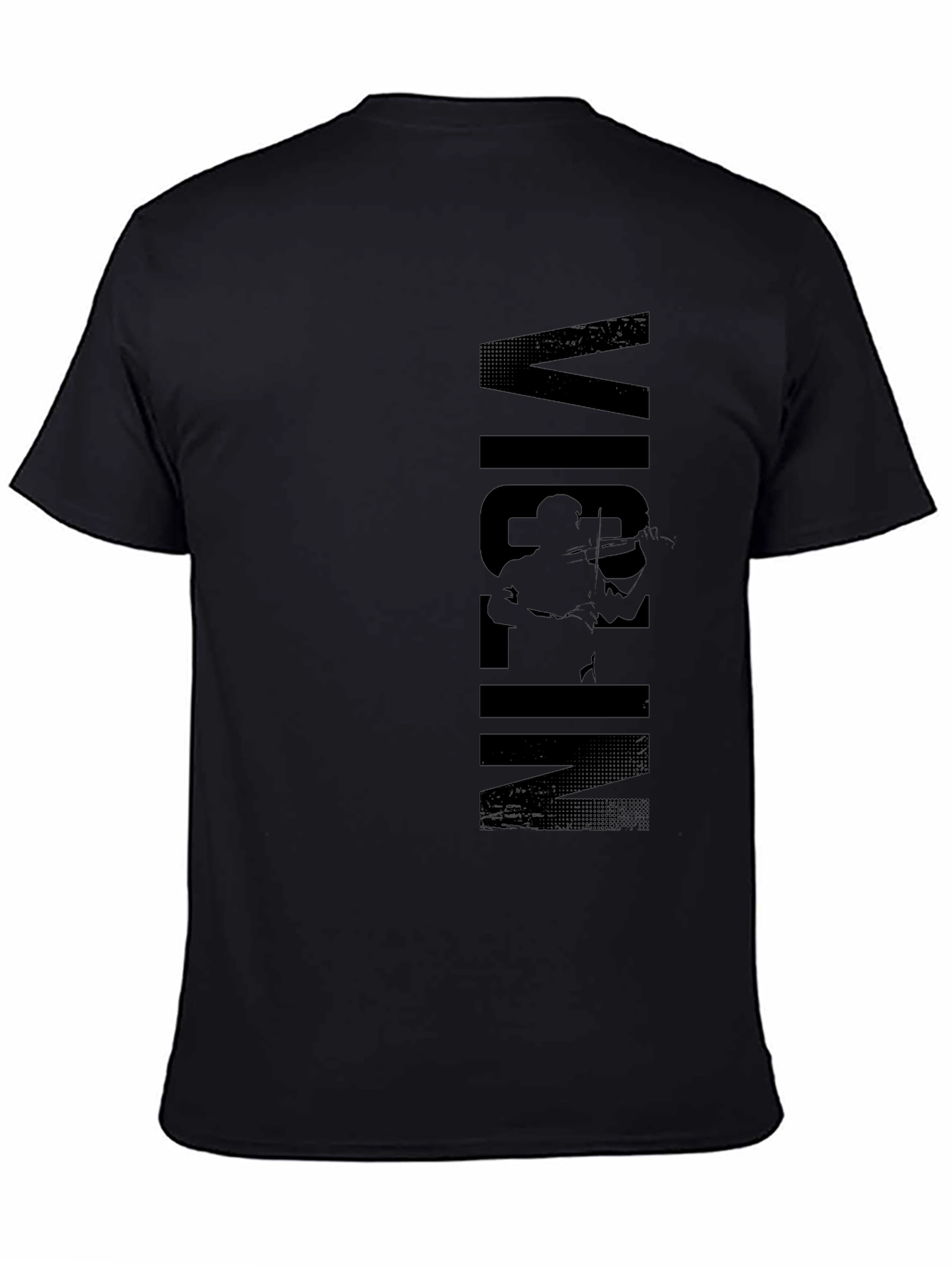 Black Violin Player Graphic Print Black T-Shirt view 4