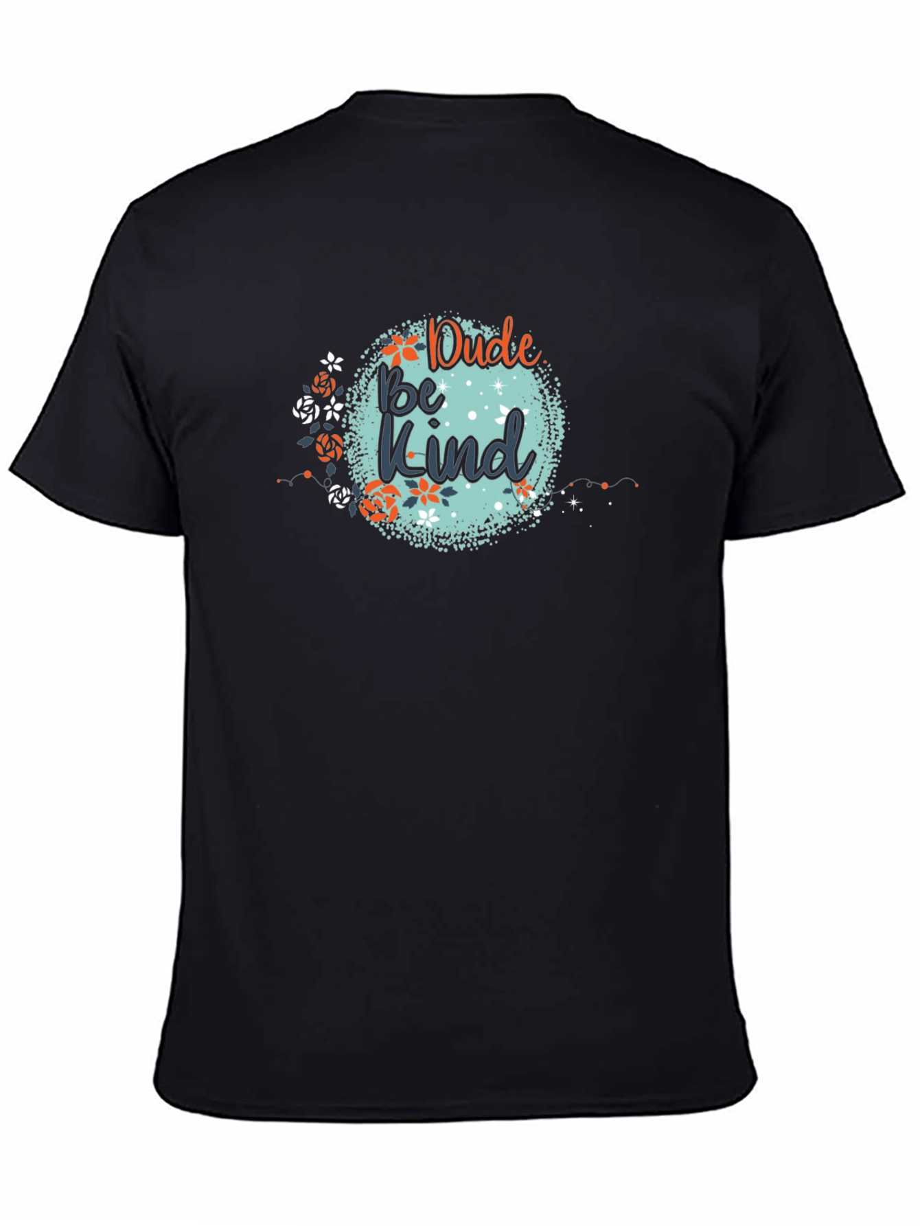 Black Dude Be Kind Graphic Tee - Black Cotton T-Shirt view 4